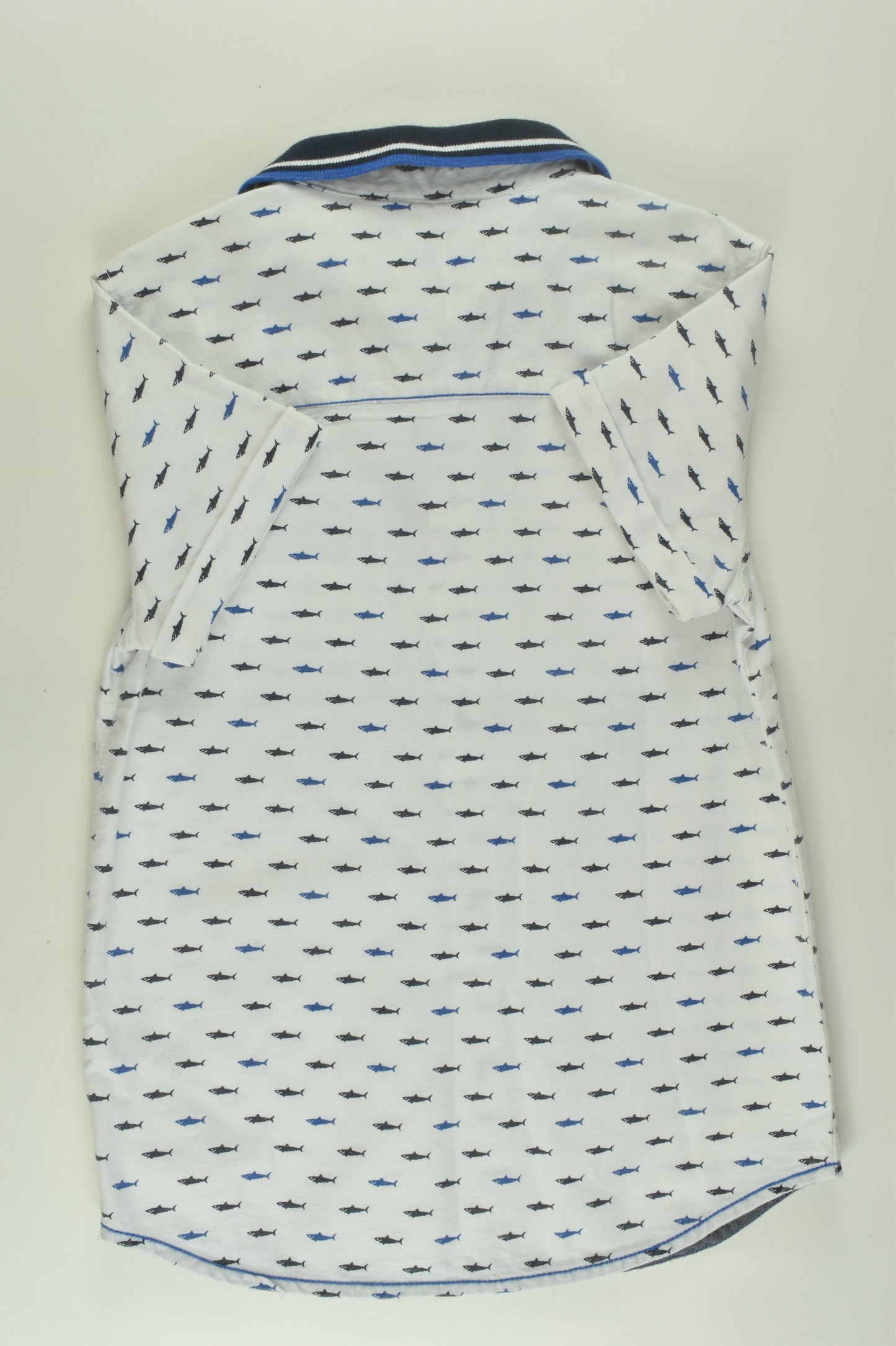 M&Co Kids Size 6-7 Shark Button-up Shirt