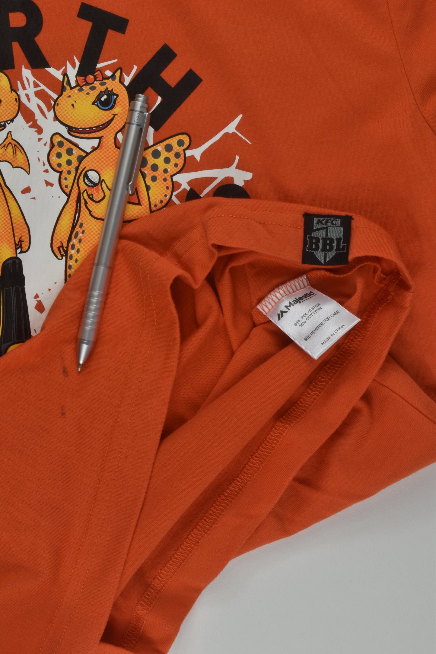 Majestic Athletic Size 12 Perth Scorchers Cricket T-shirt