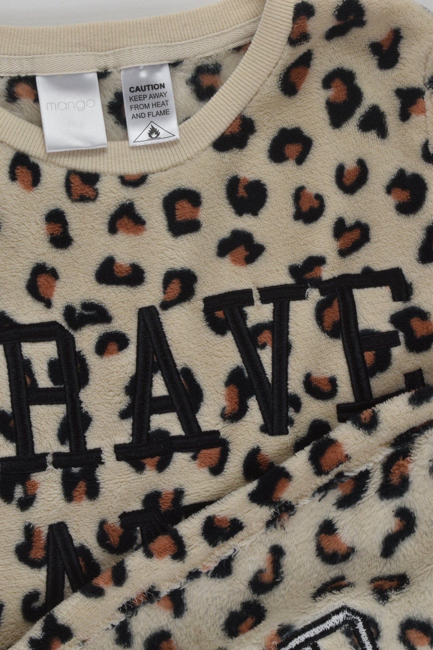 Mango Size 12 Leopard Print Fluffy Jumper