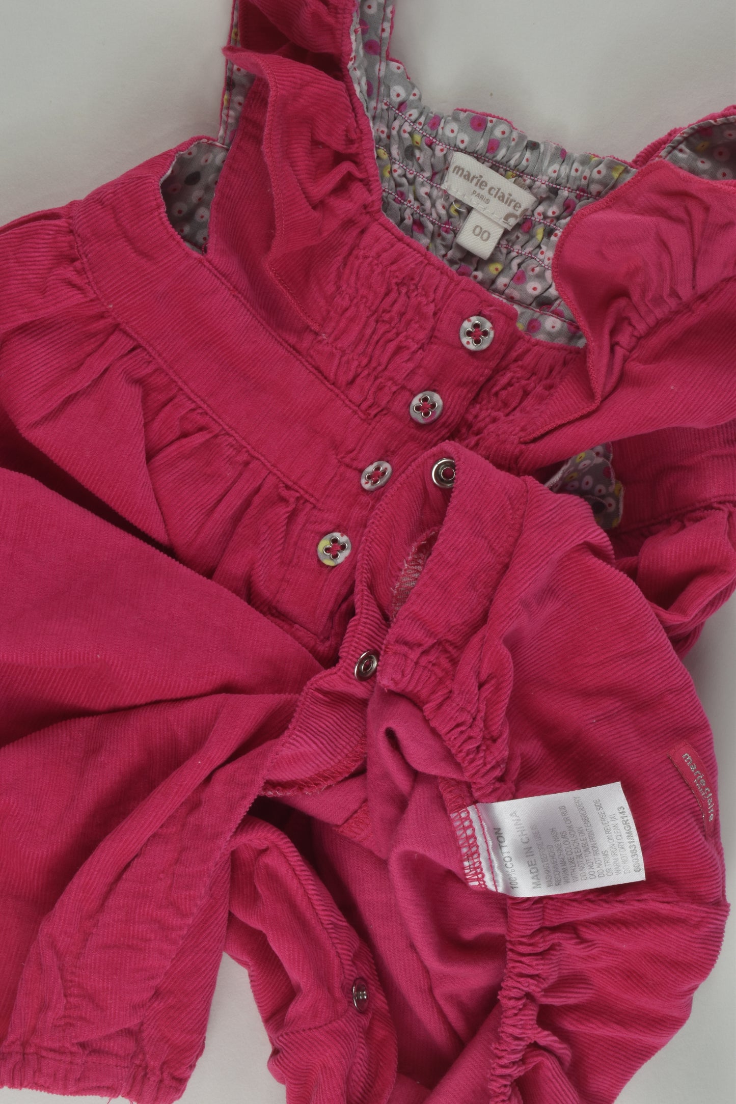 Marie Claire Paris Size 00 Lightweight Cord Overalls