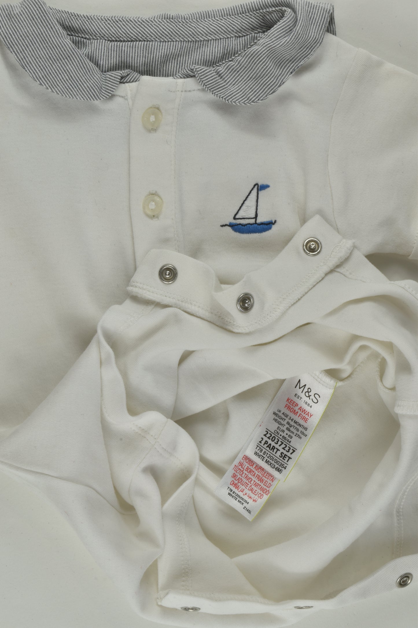 Marks & Spencer Size 00 Short Nautical Romper