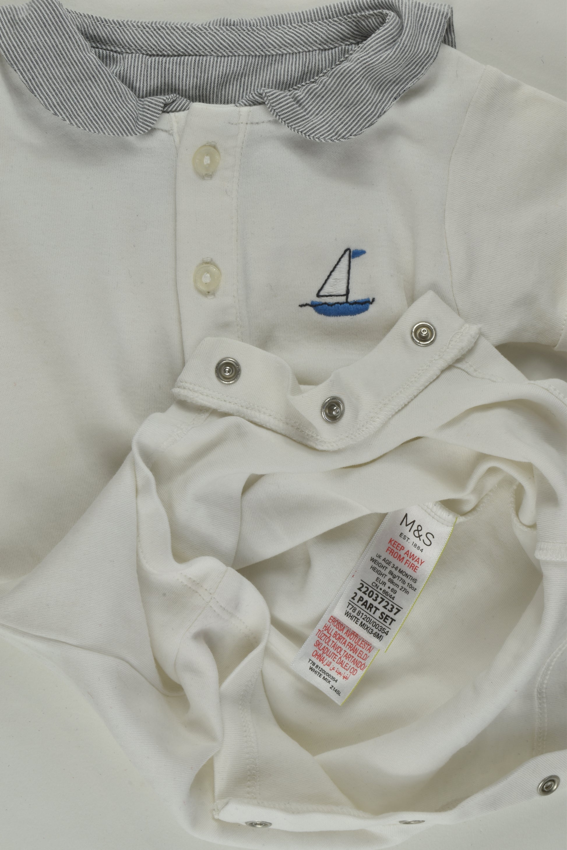 Marks & Spencer Size 00 Short Nautical Romper