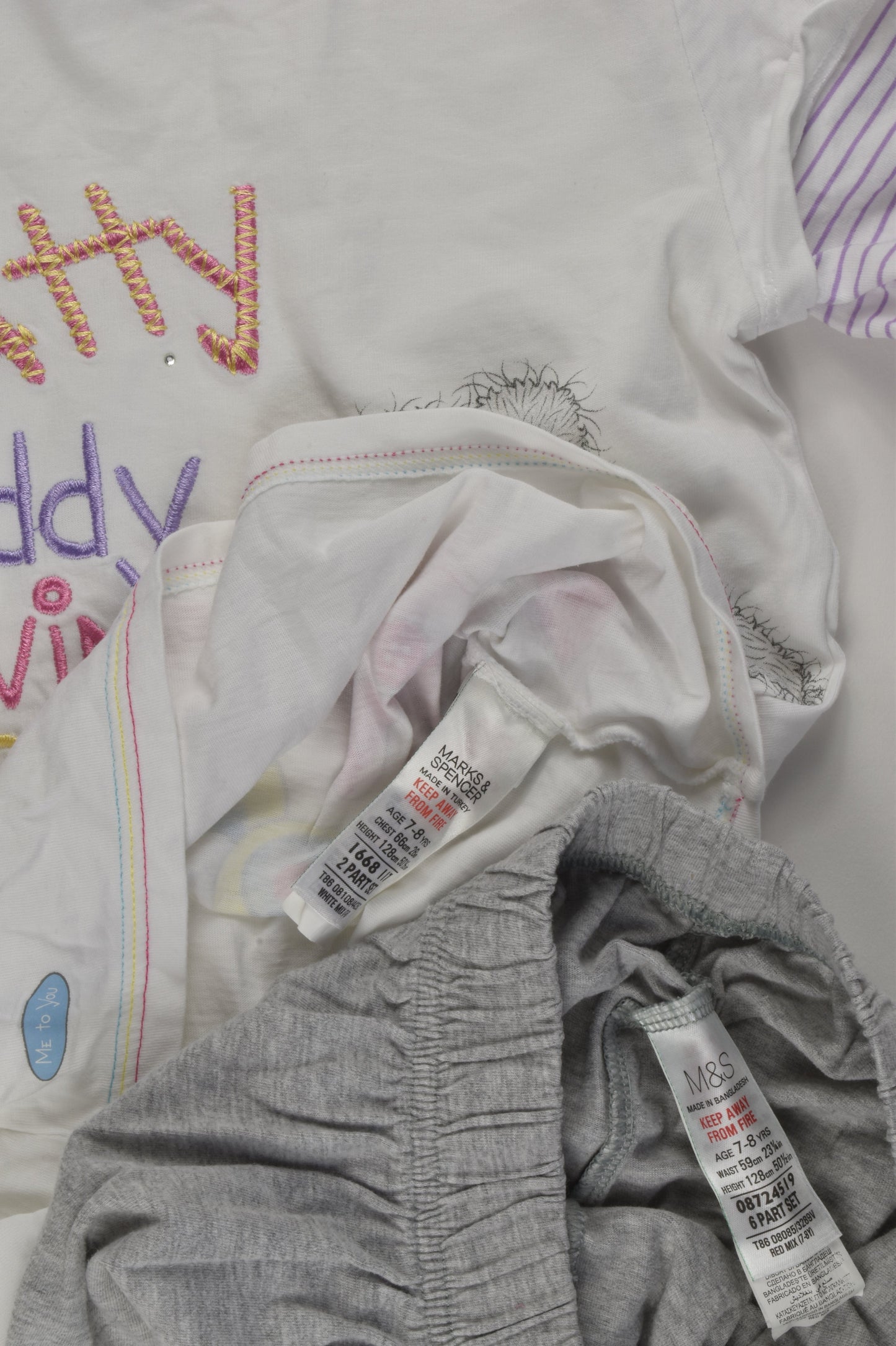 Marks & Spencer Size 7-8 Tatty Teddy Pyjamas