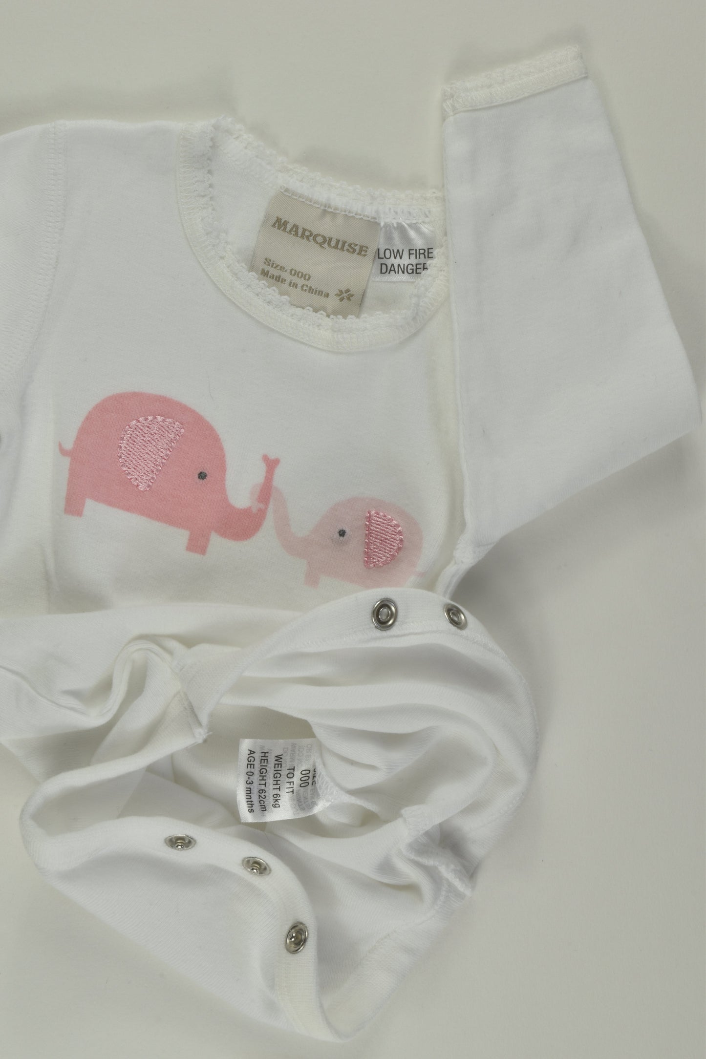 Marquise Size 000 Elephant Bodysuit