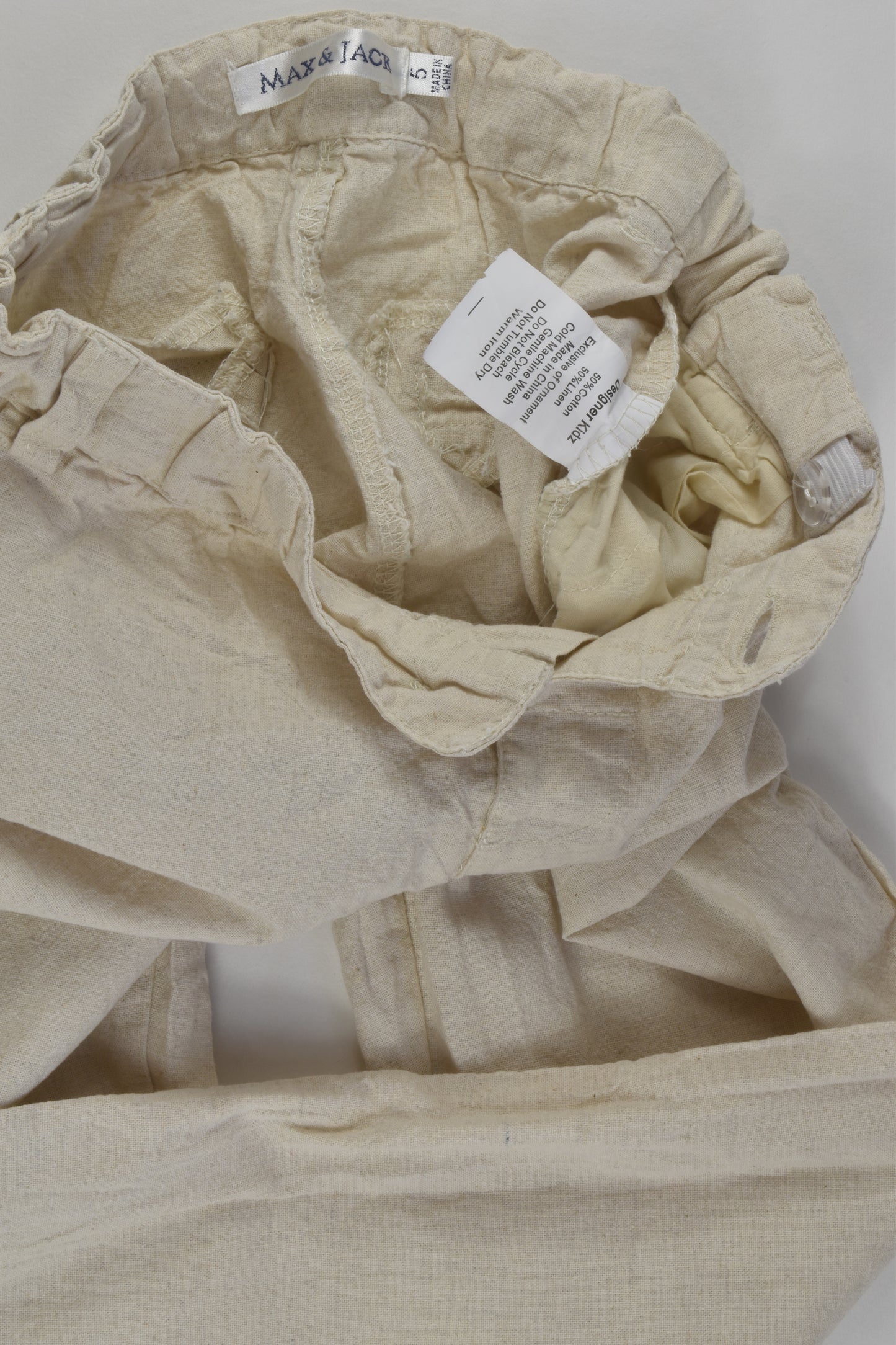 Max & Jack by Designer Kidz Size 5 Linen Blend Pants