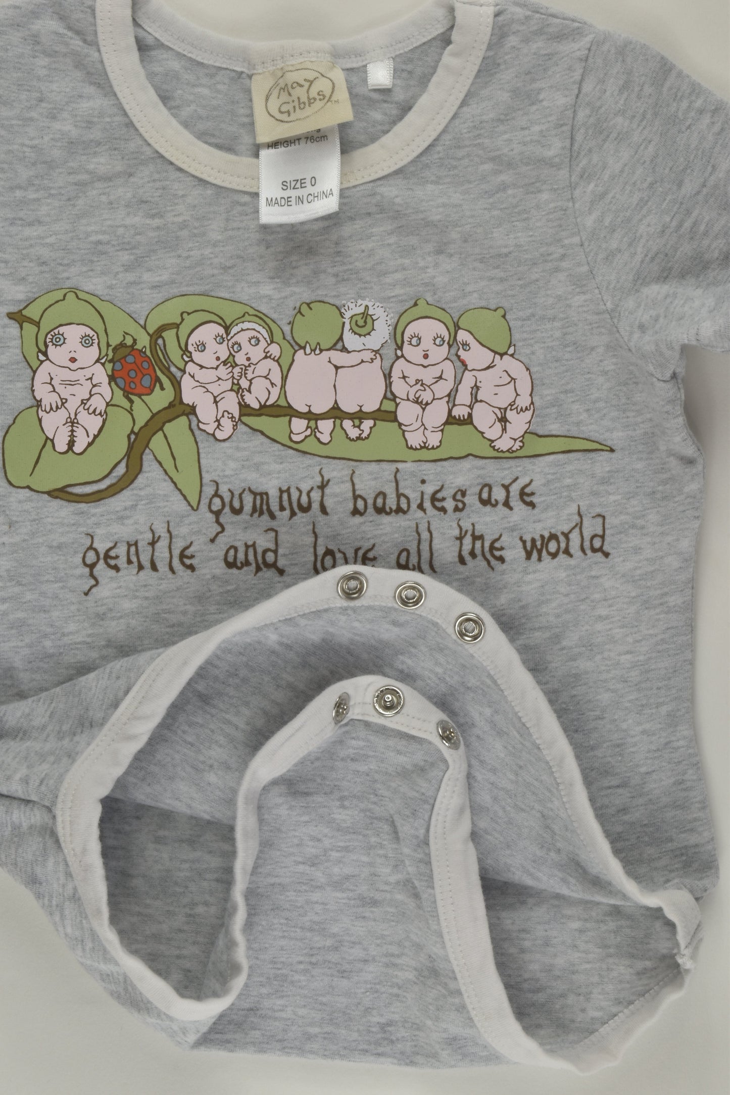 May Gibbs Size 0 Gumnut Babies Bodysuit