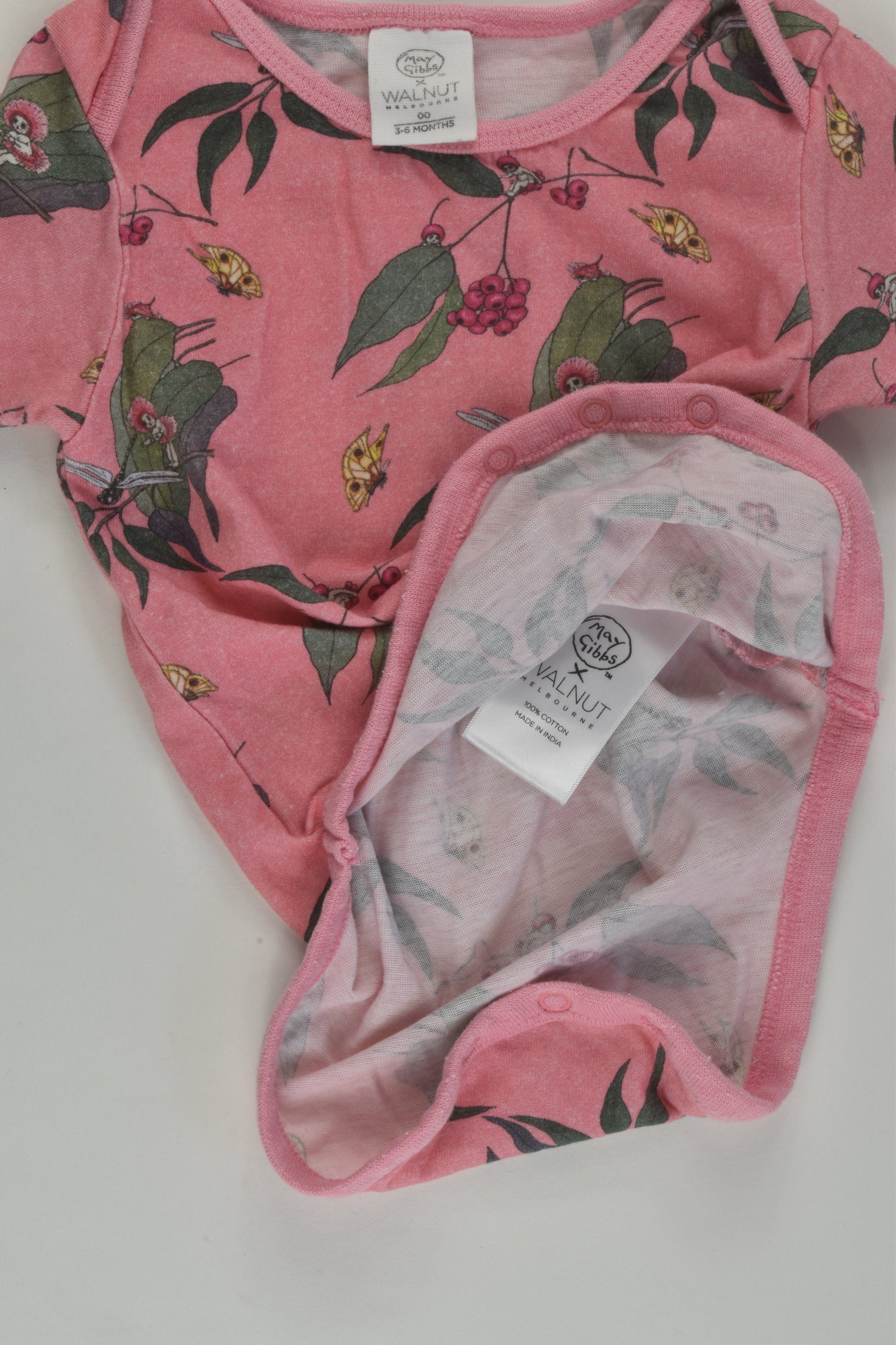 May Gibbs for Walnut Size 00 Gumnut Babies Bodysuit