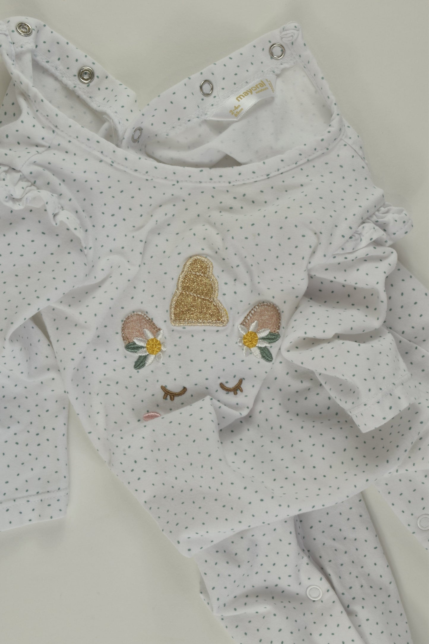 Mayoral Size 000 Unicorn Romper