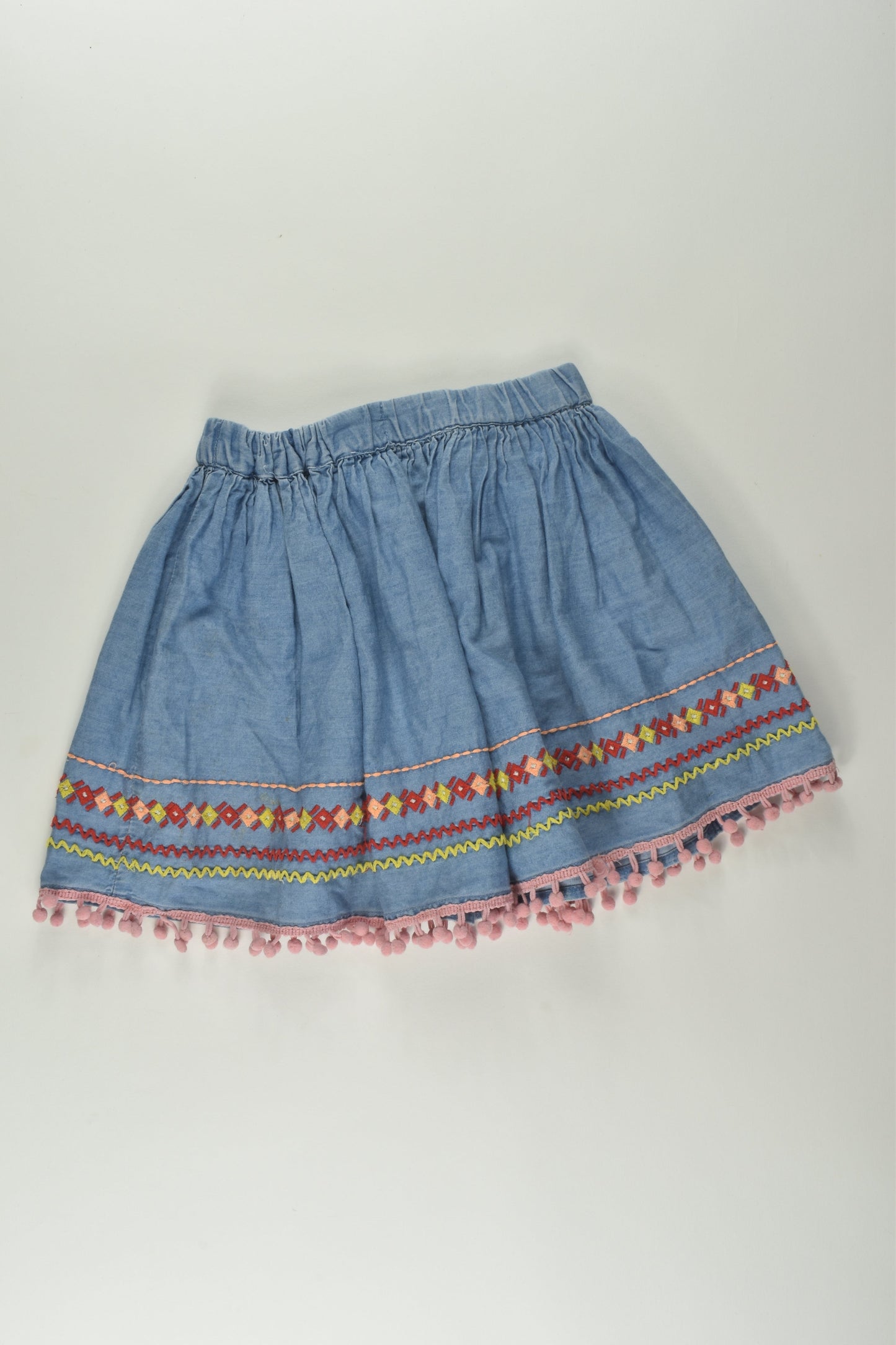 Milkshake Size 4 Pom Pom Denim Skirt