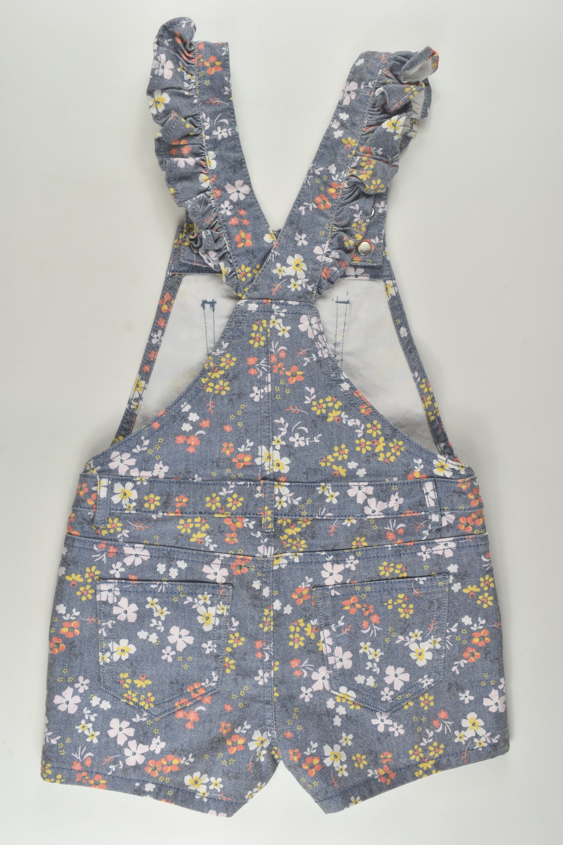Milkshake Size 8 Floral Short Denim Overalls