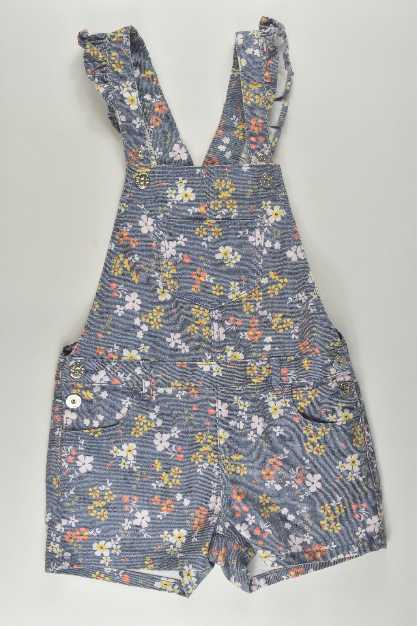 Milkshake Size 8 Floral Short Denim Overalls