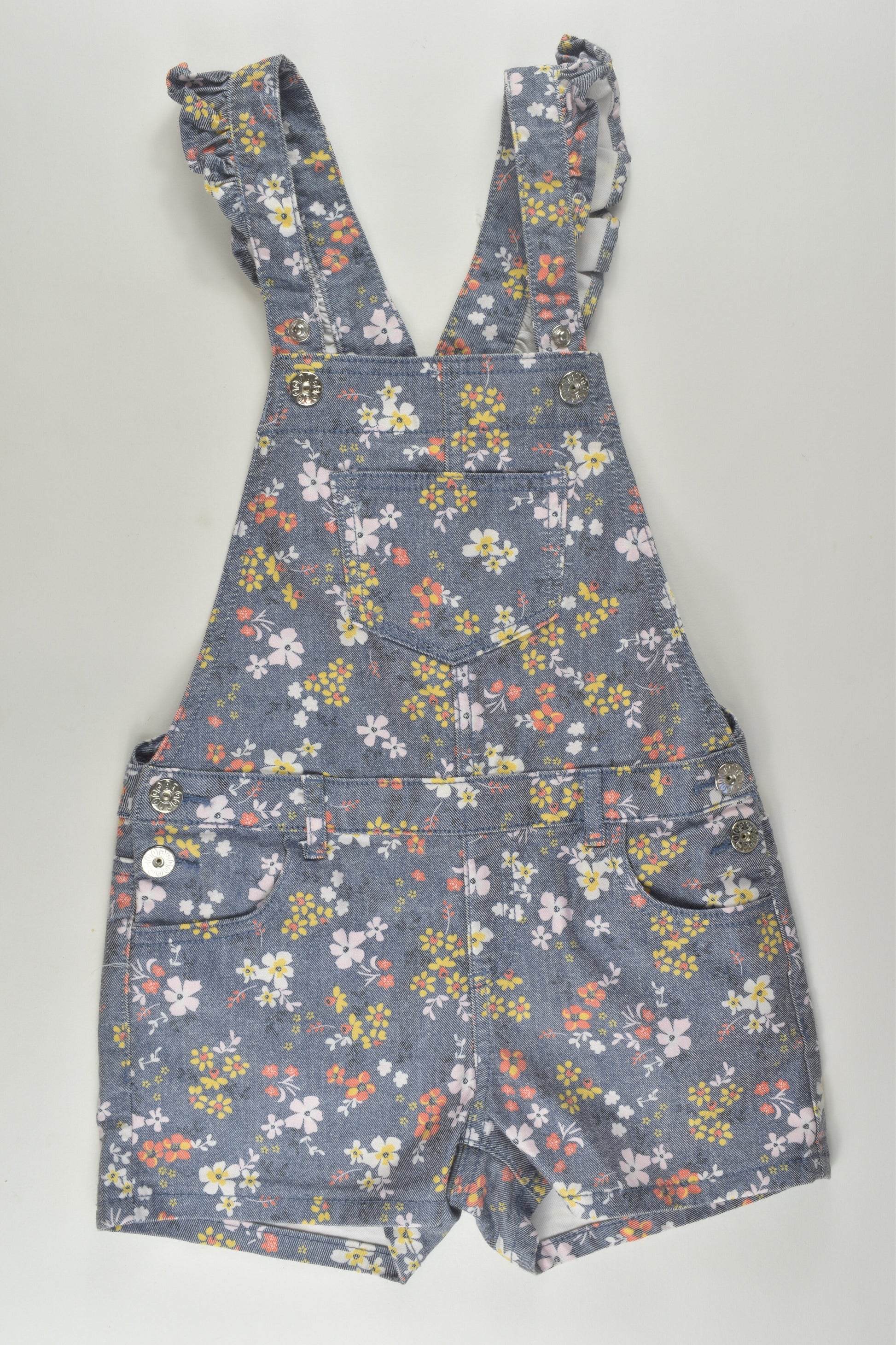 Milkshake Size 8 Floral Short Denim Overalls