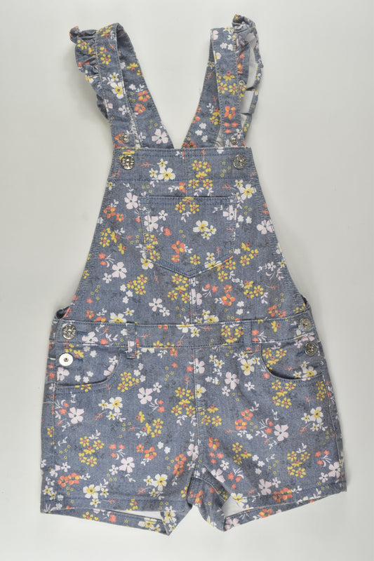 Milkshake Size 8 Floral Short Denim Overalls