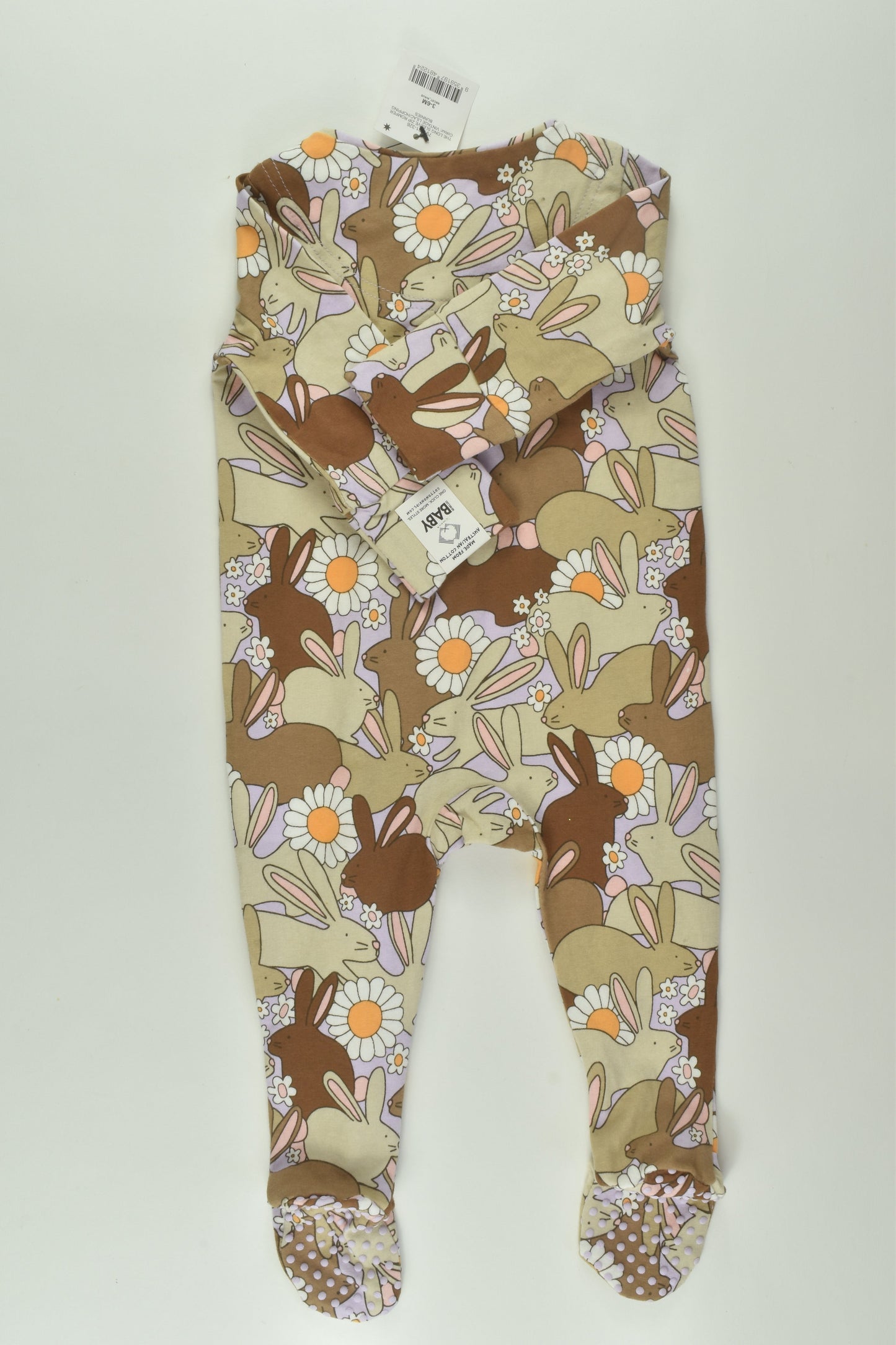NEW Cotton On Baby Size 00 Retro Rabbits Romper