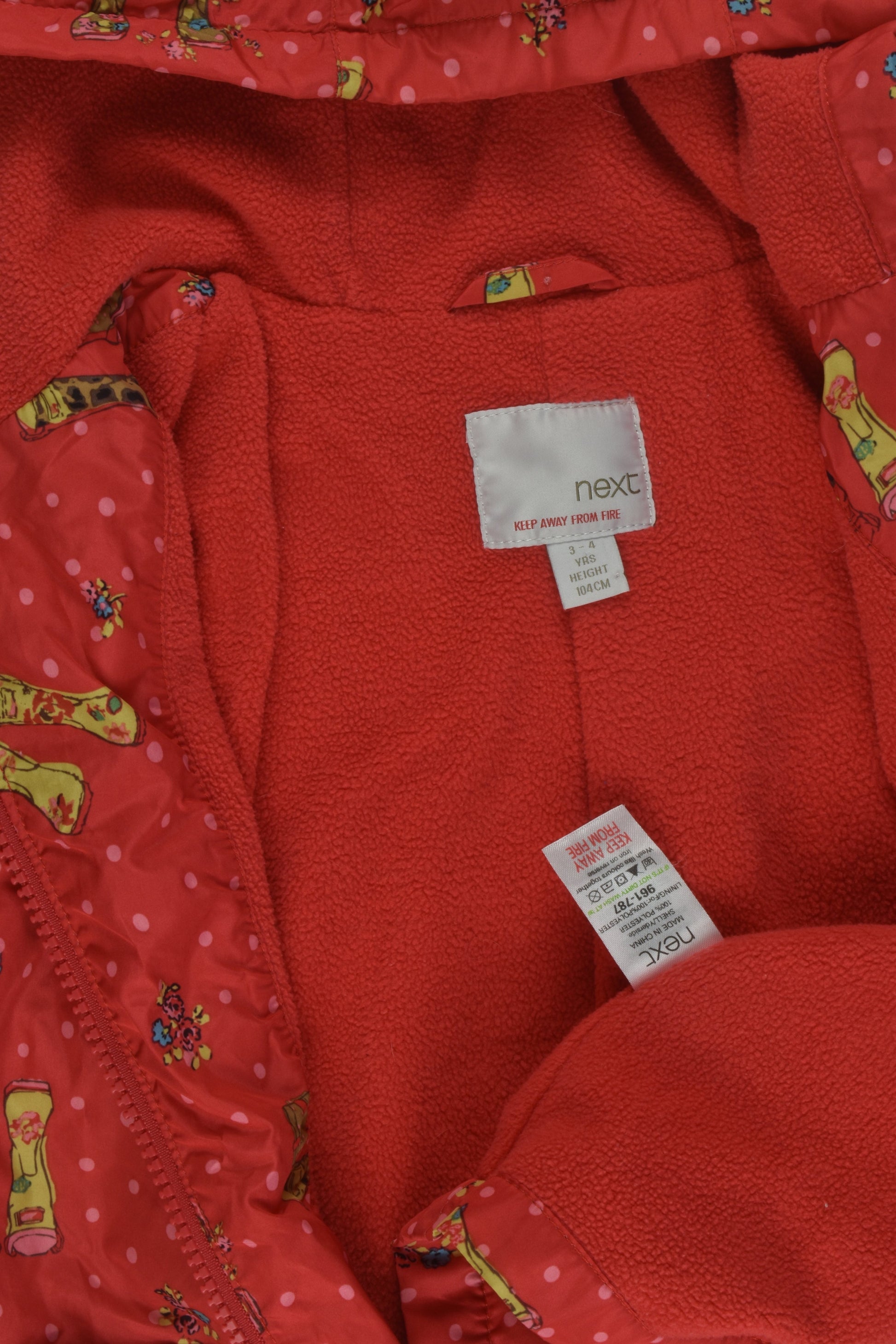 Next Size 3-4 Fleece Lined Jacket