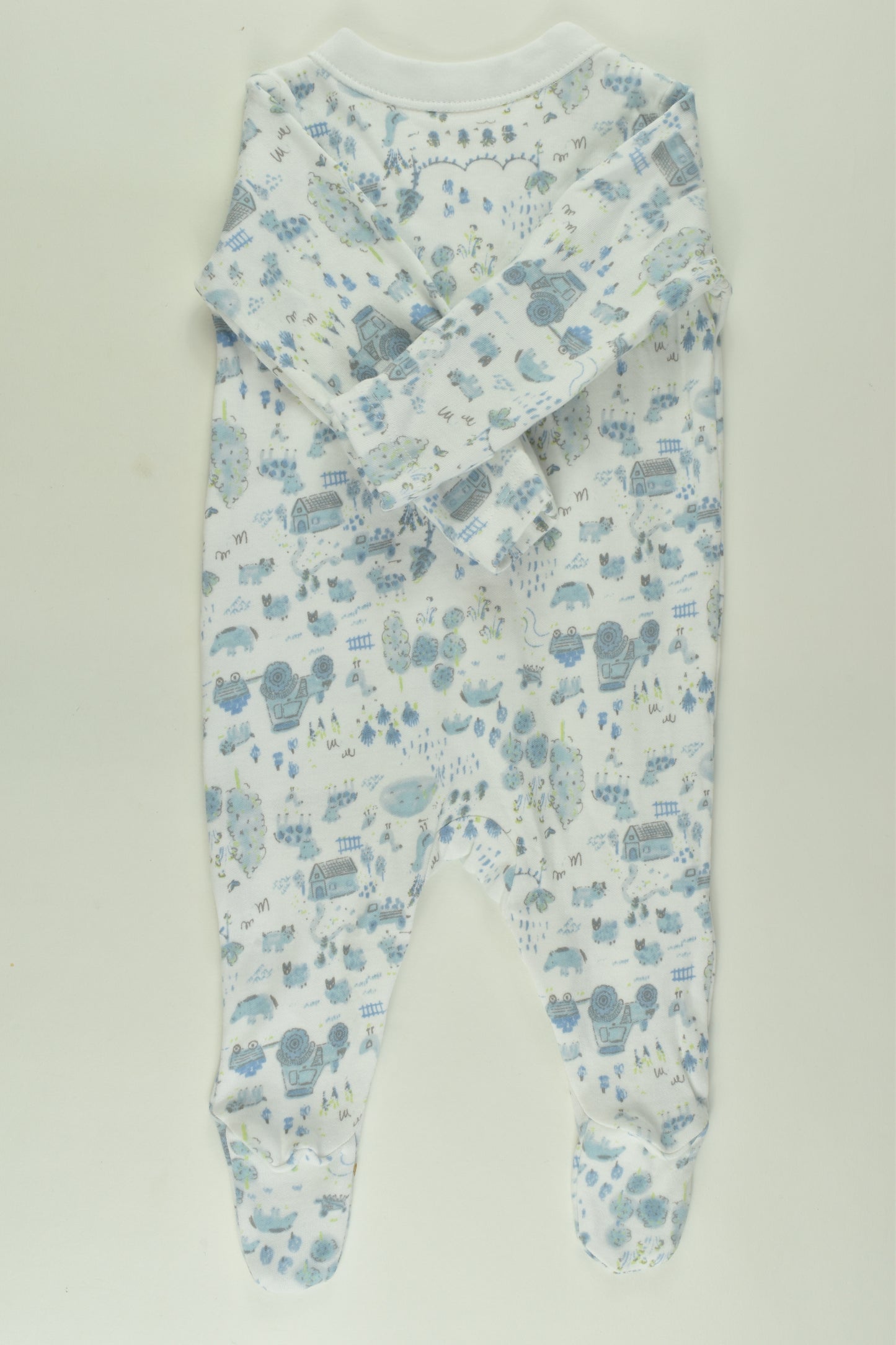 Nutmeg Size 000 Farm Footed Romper