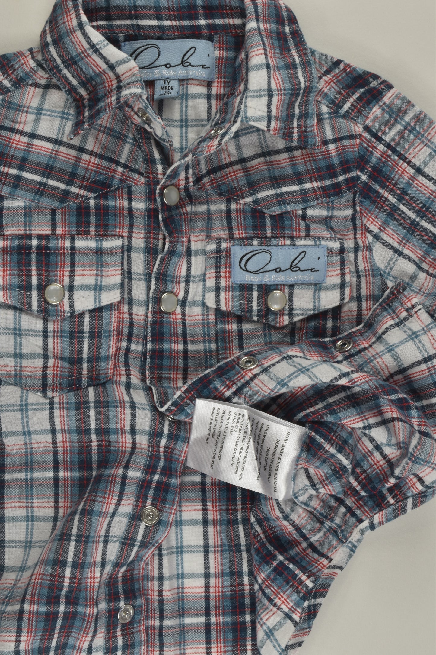 Oobi Size 1 Checked Button-up Shirt