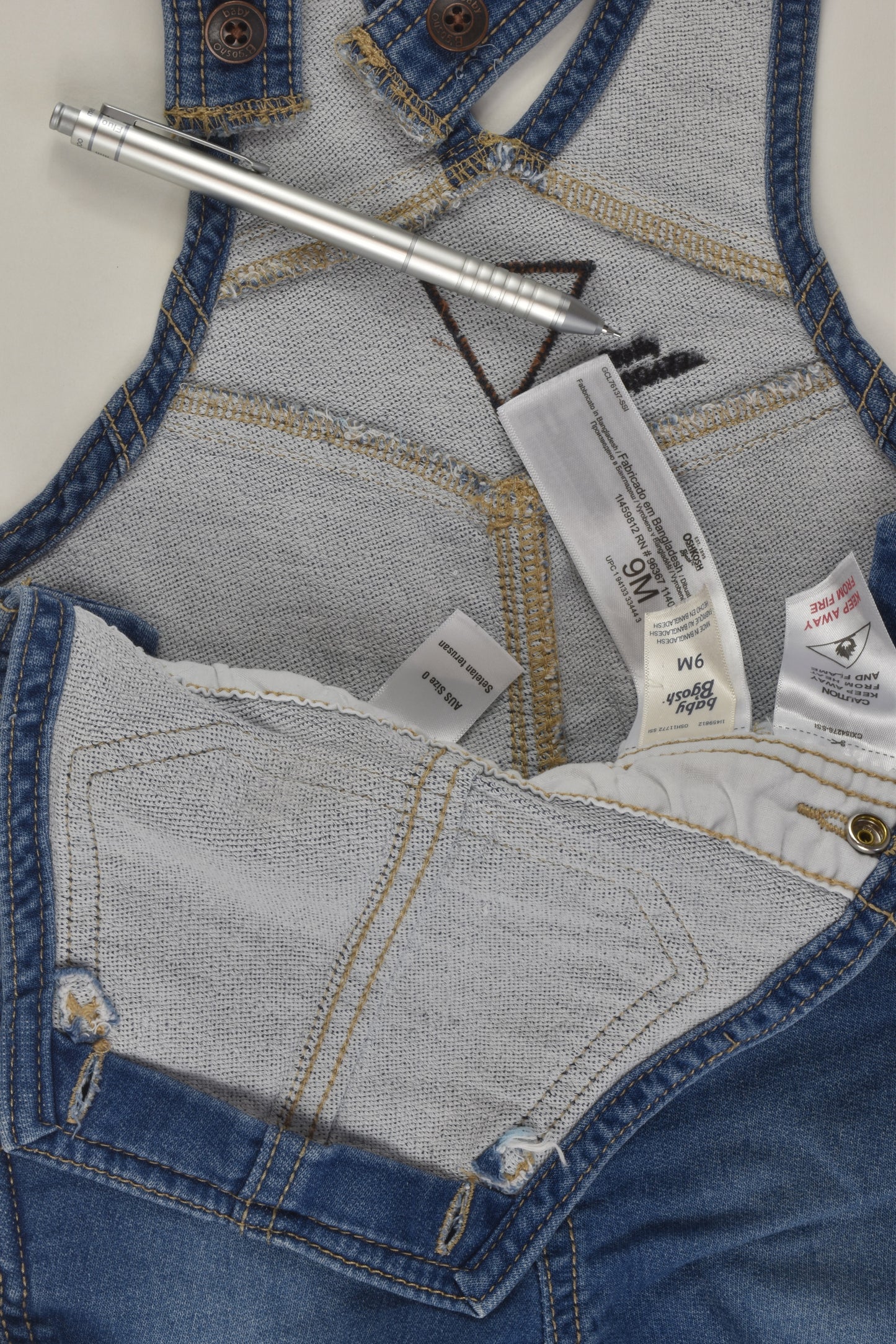 OshKosh Size 0 Stretchy Denim-like Overalls