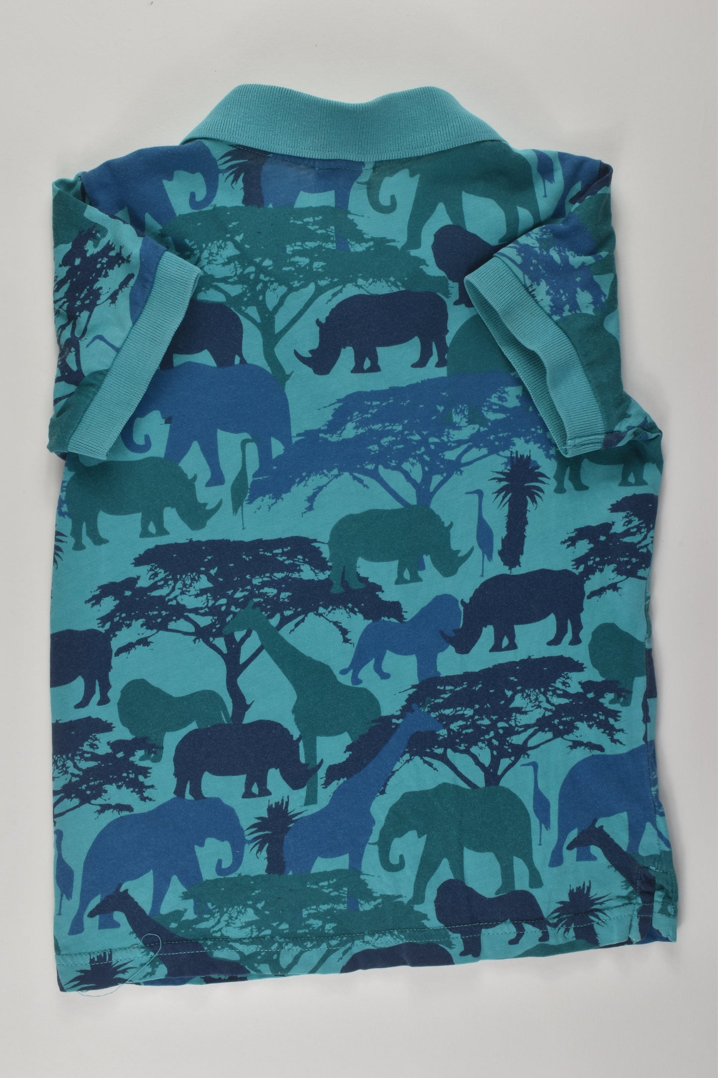 Polarn O. Pyret Size 2-3 Safari T-shirt with Collar