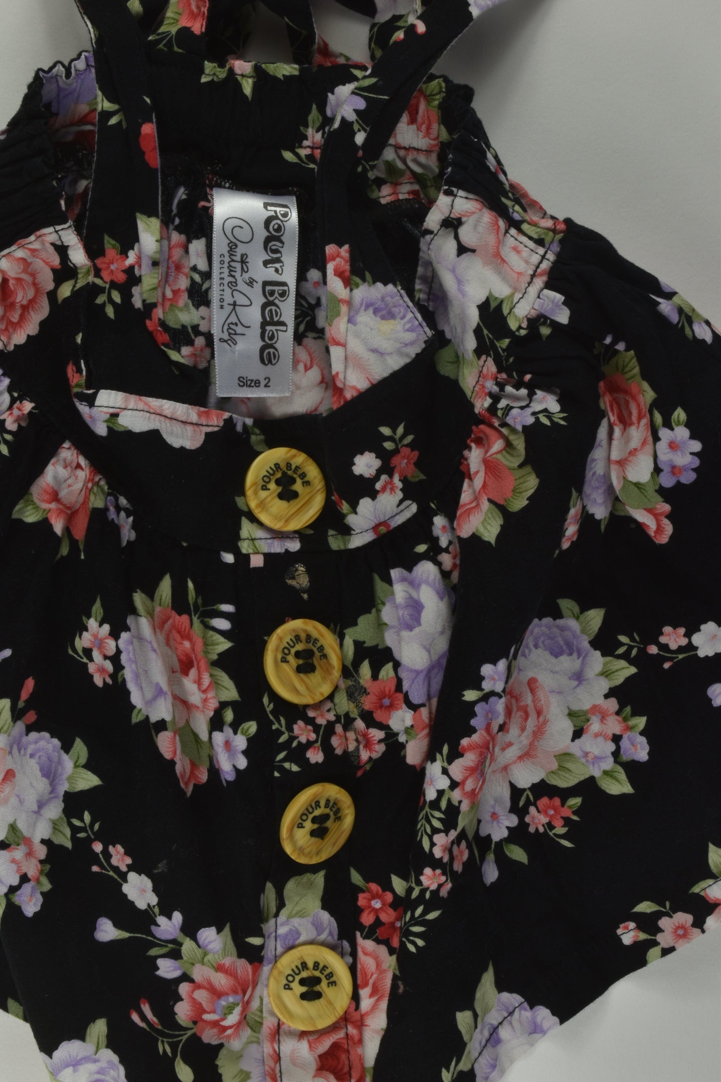 Pour Bebe by Couturekidz Size 2 Floral Suspender Skirt