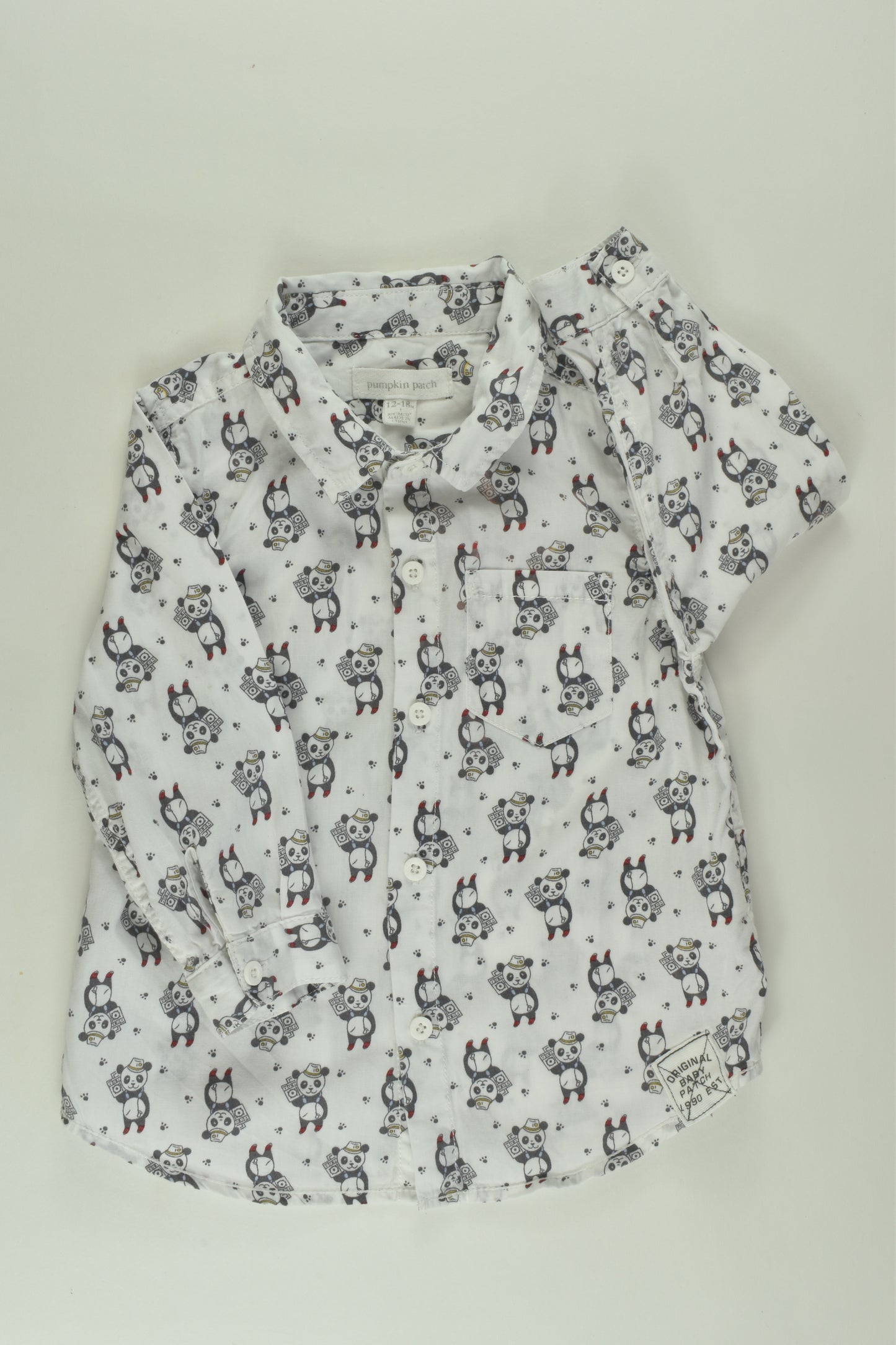 Pumpkin Patch Size 1 Panda Button-up Shirt