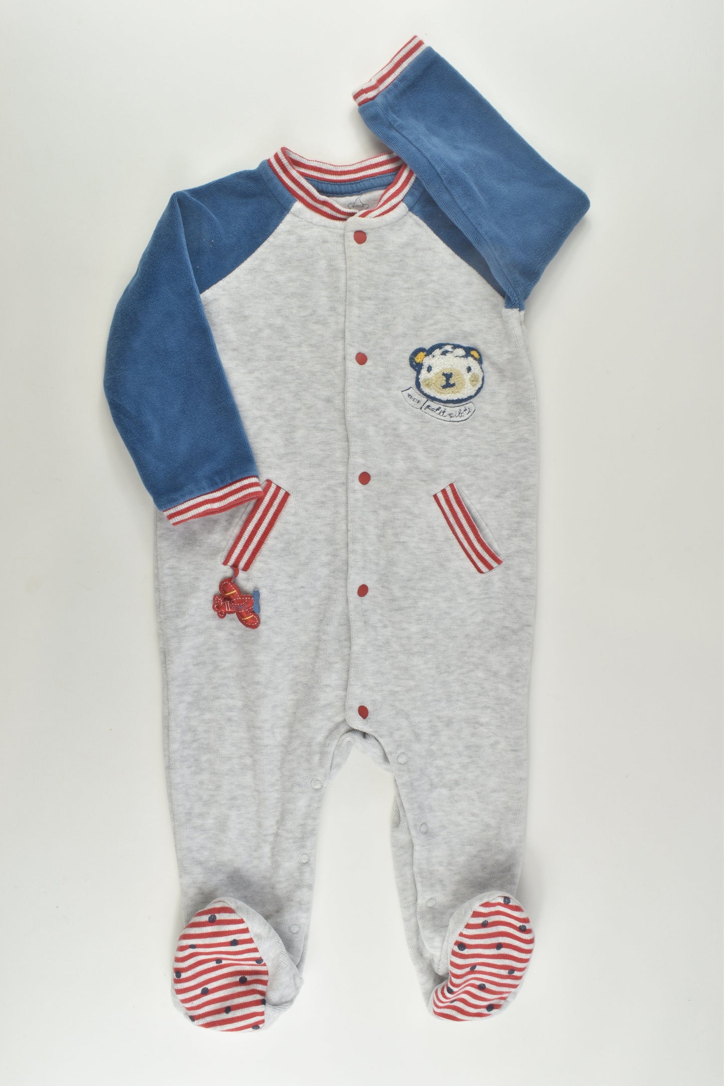 Sergent Major Size 0 Pilot Teddy Velour Romper