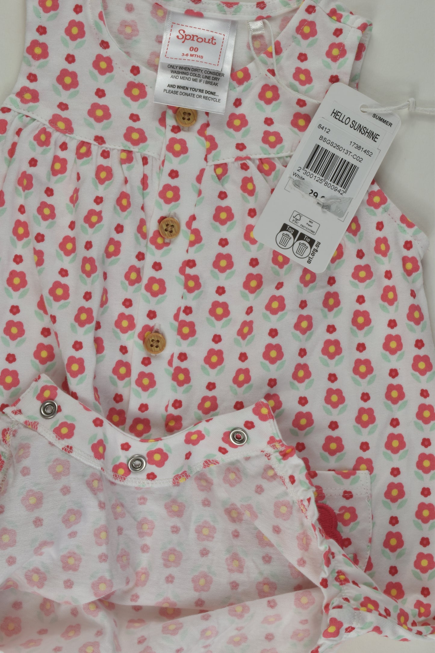 Sprout Size 00 Floral Short Romper