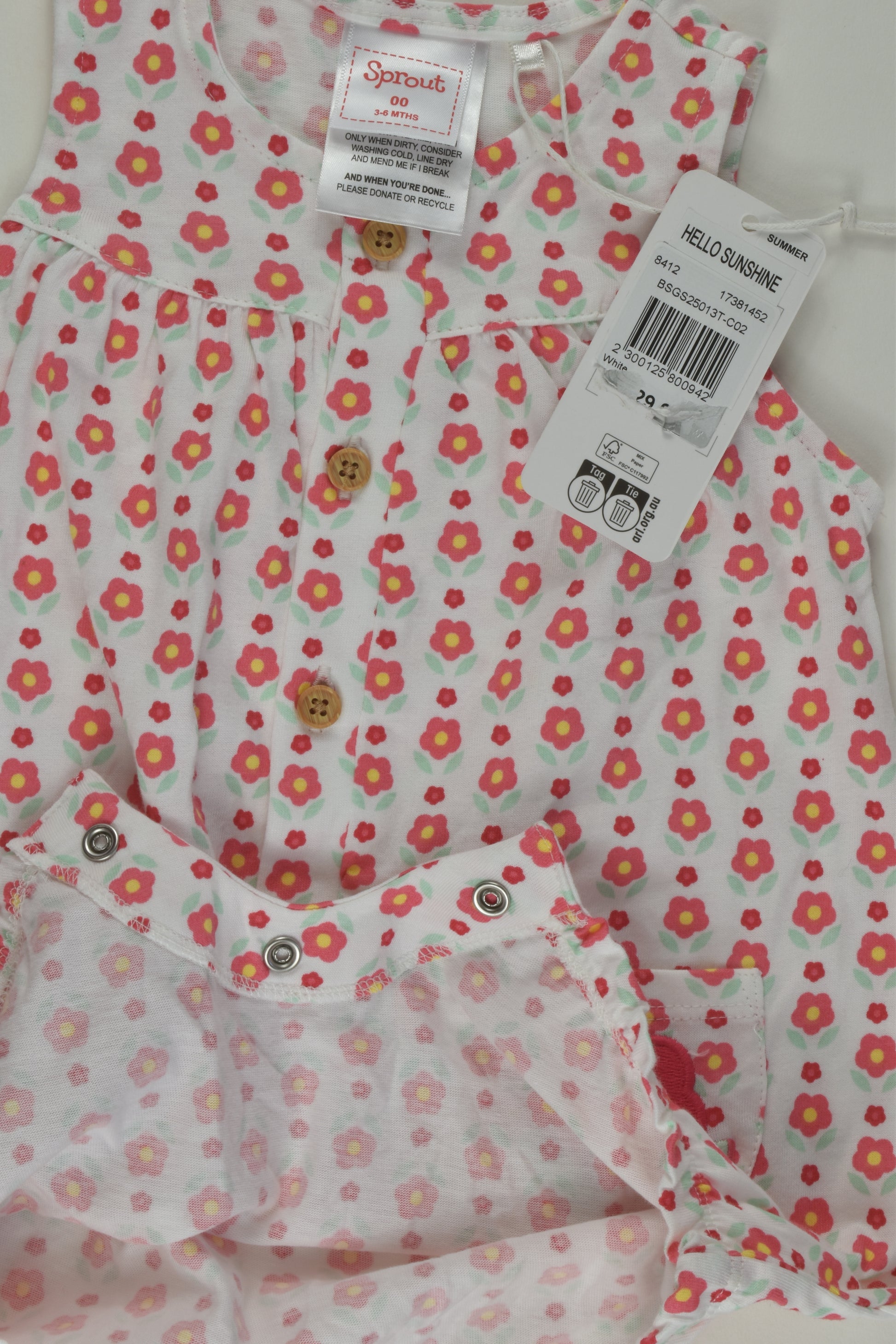 Sprout Size 00 Floral Short Romper