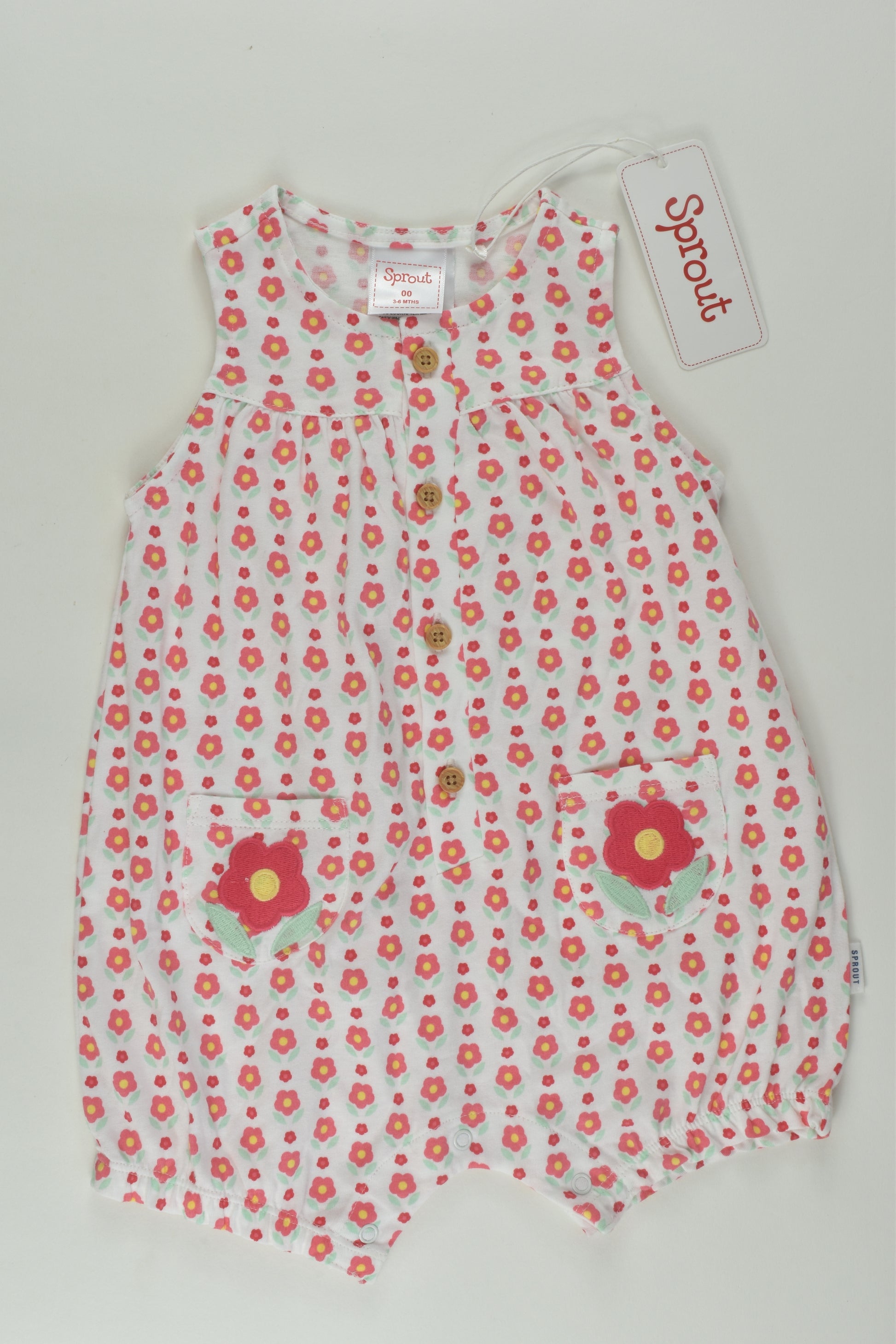 Sprout Size 00 Floral Short Romper