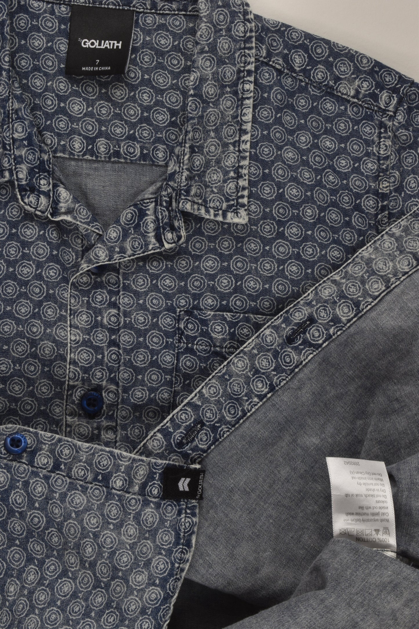 St Goliath Size 7 Lightweight Denim Shirt