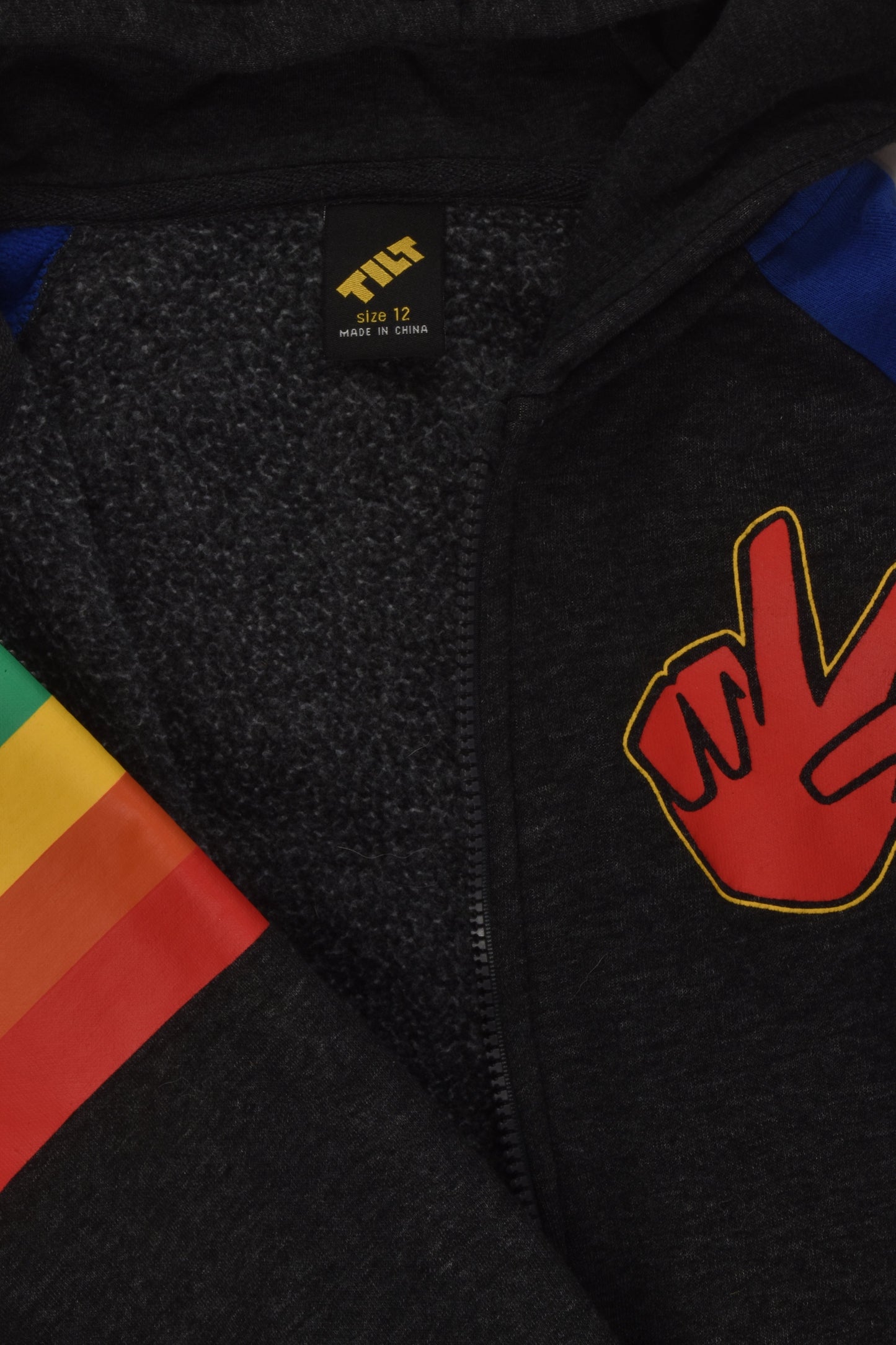 Tilt Size 12 Rainbow Stripe Zip Jumper