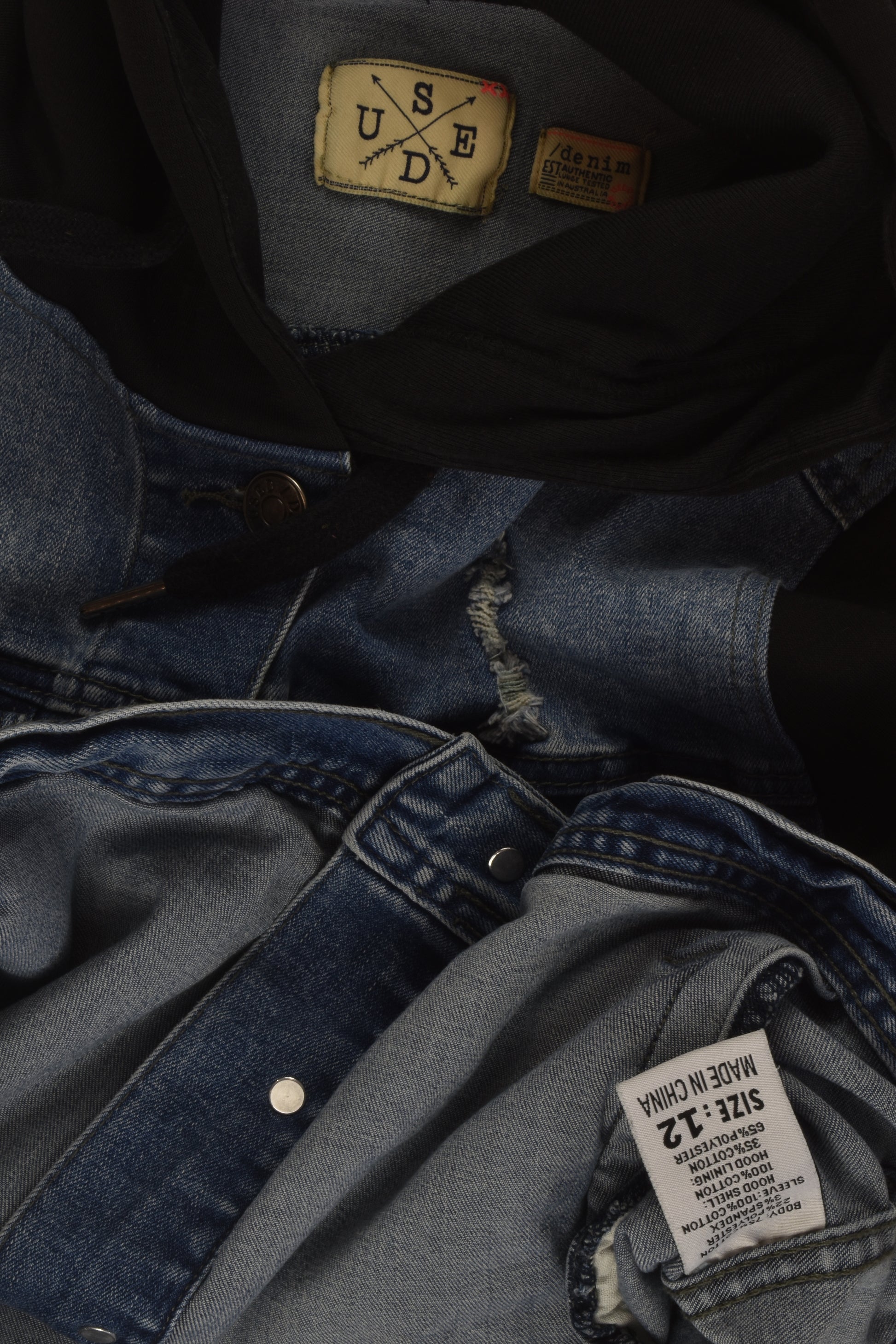 Used Size 12 Denim Jacket with Hood