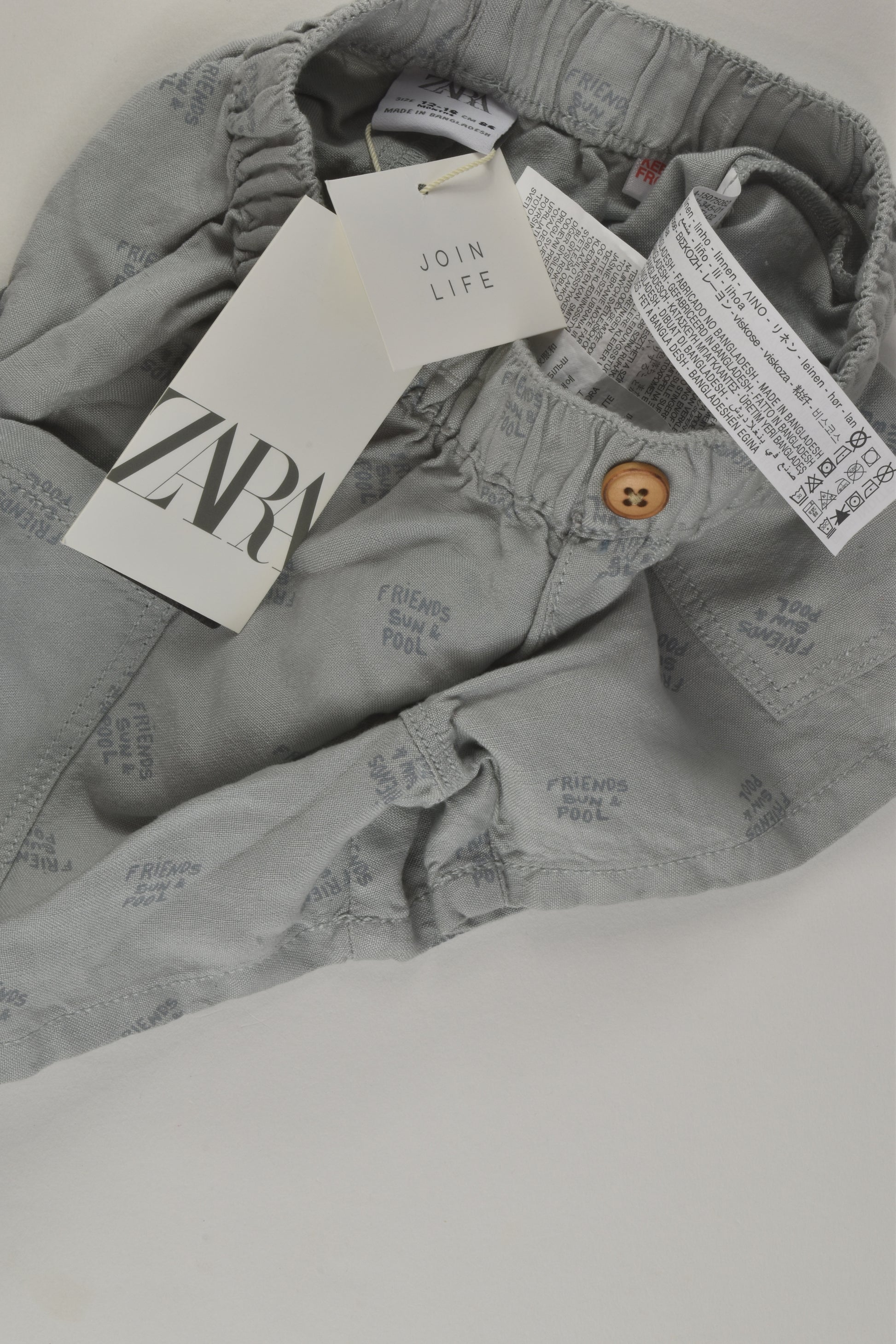 Zara Size 1 Linen Blend Shorts
