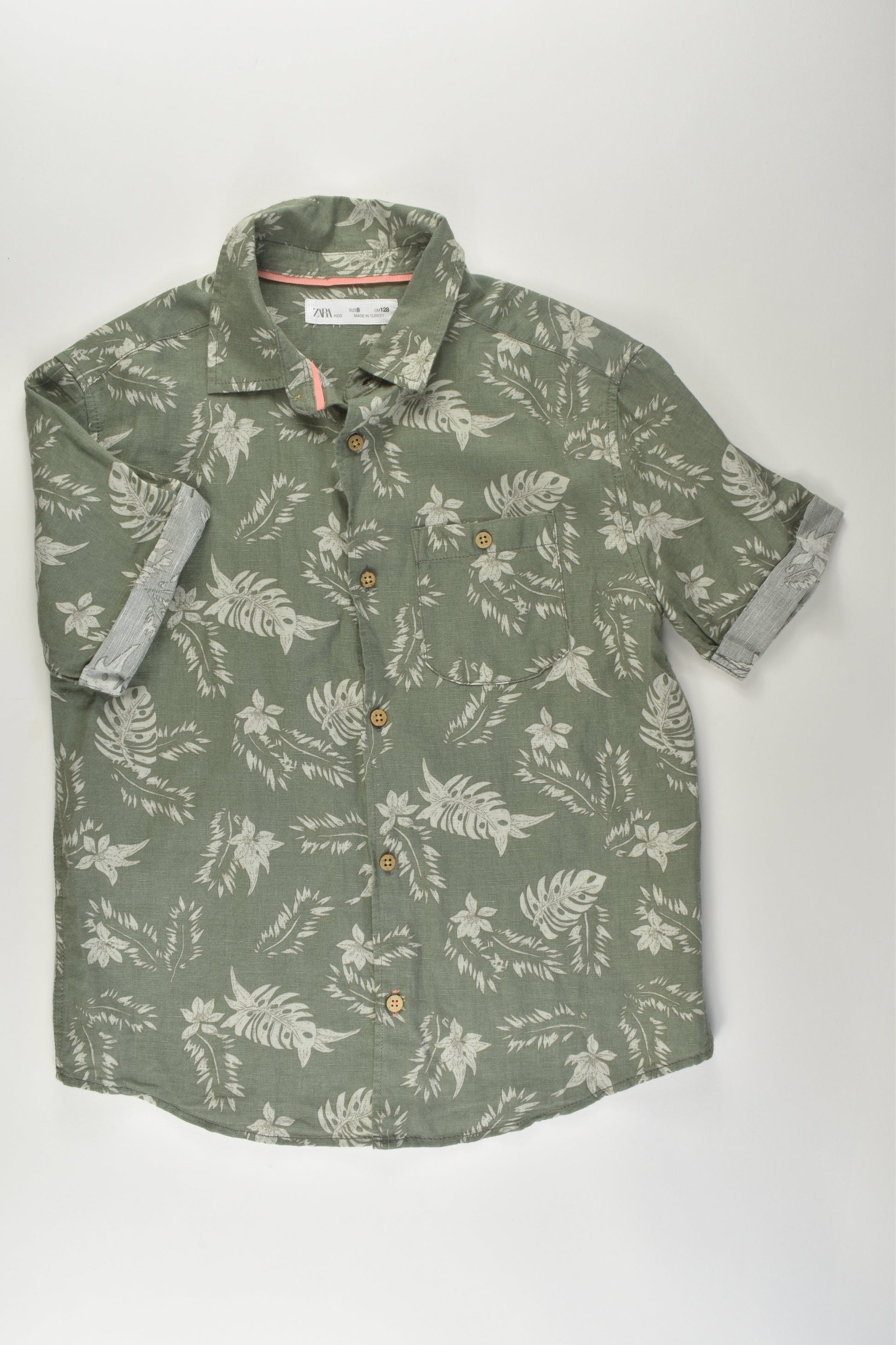 Zara Size 8 Linen Blend Shirt