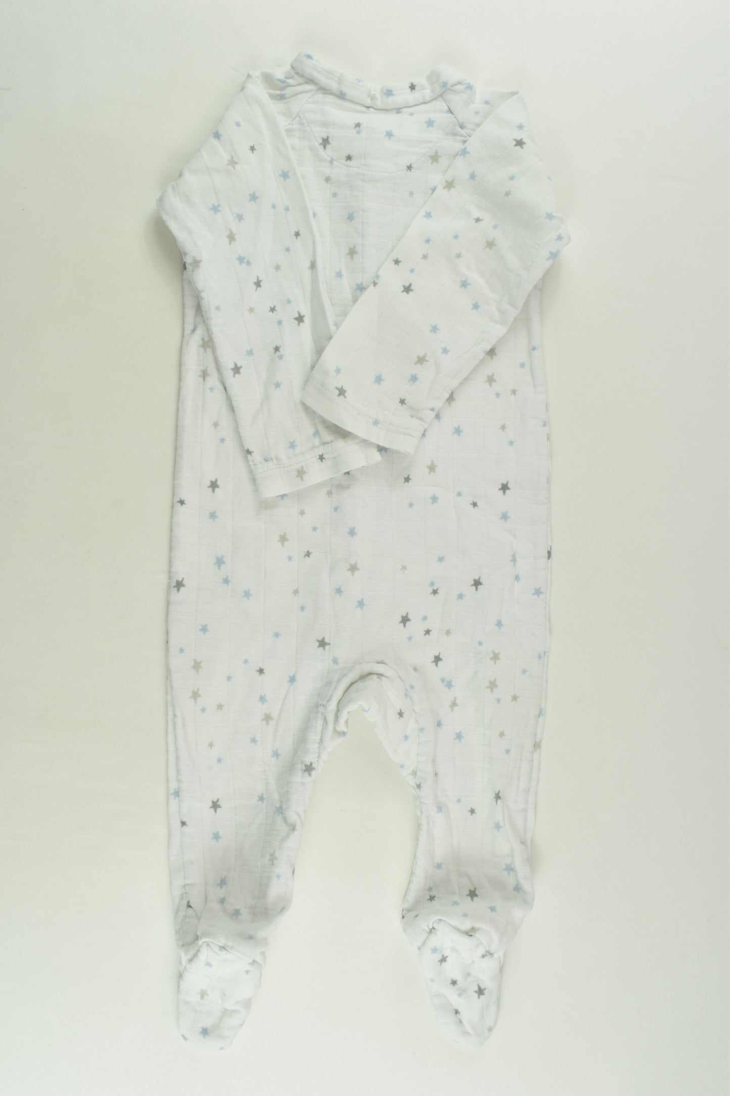 Aden and Anais Size 0 (6-9 months) Footed Stars Muslin Romper