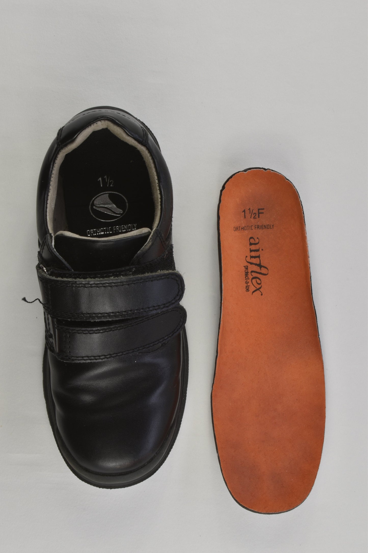 Airflex Size UK 1.5 Leather Orthotic Friendly Shoes