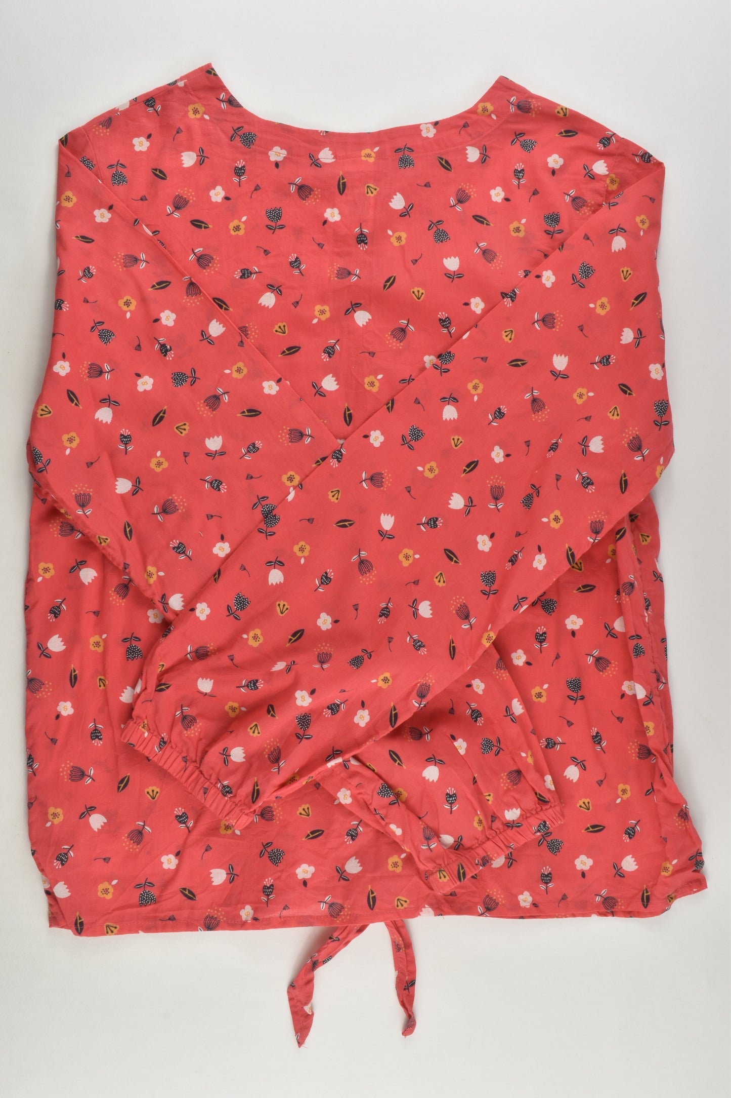 Anko Size 14 Floral Tie-Front Blouse