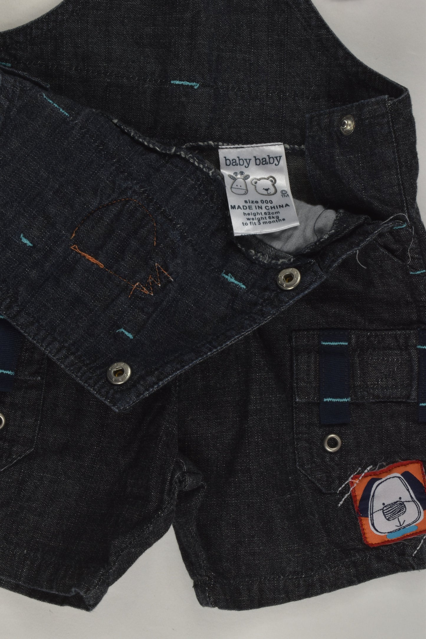 Baby Baby Size 000 Short Denim Overalls
