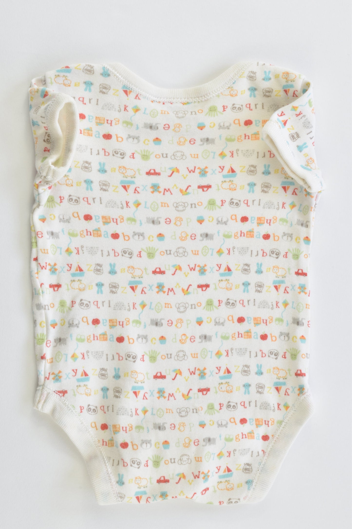 Baby Club Size 0000 Animals and Alphabet Bodysuit