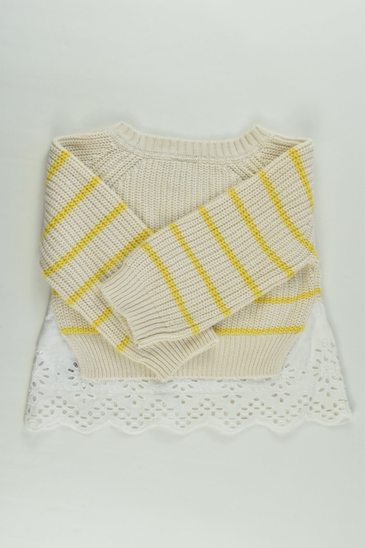 Baby Gap Size 1-2 (18-24 months) Knitted Jumper with Lace Hem