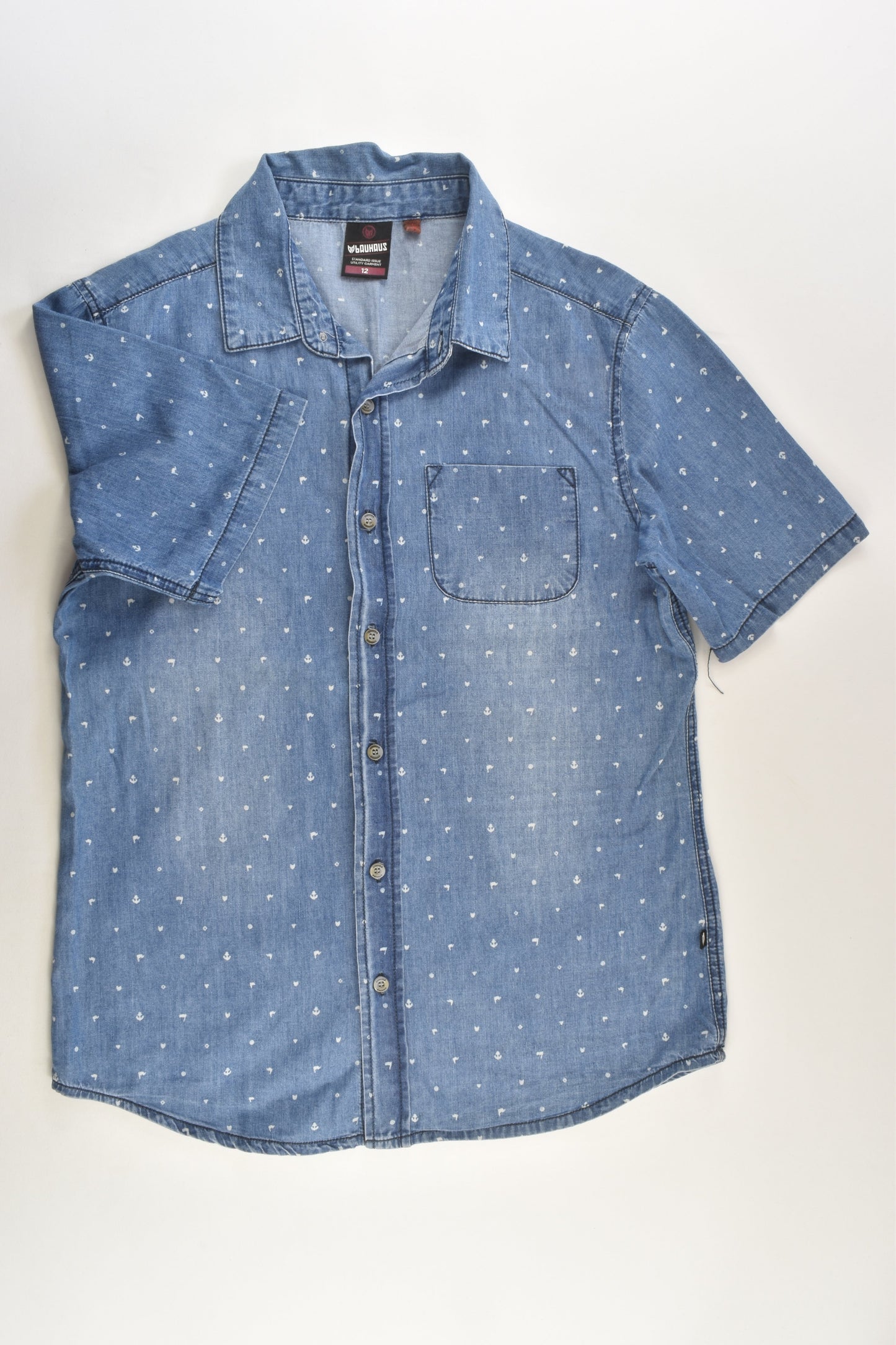Bauhaus Size 12 Nautical Lightweight Denim Shirt