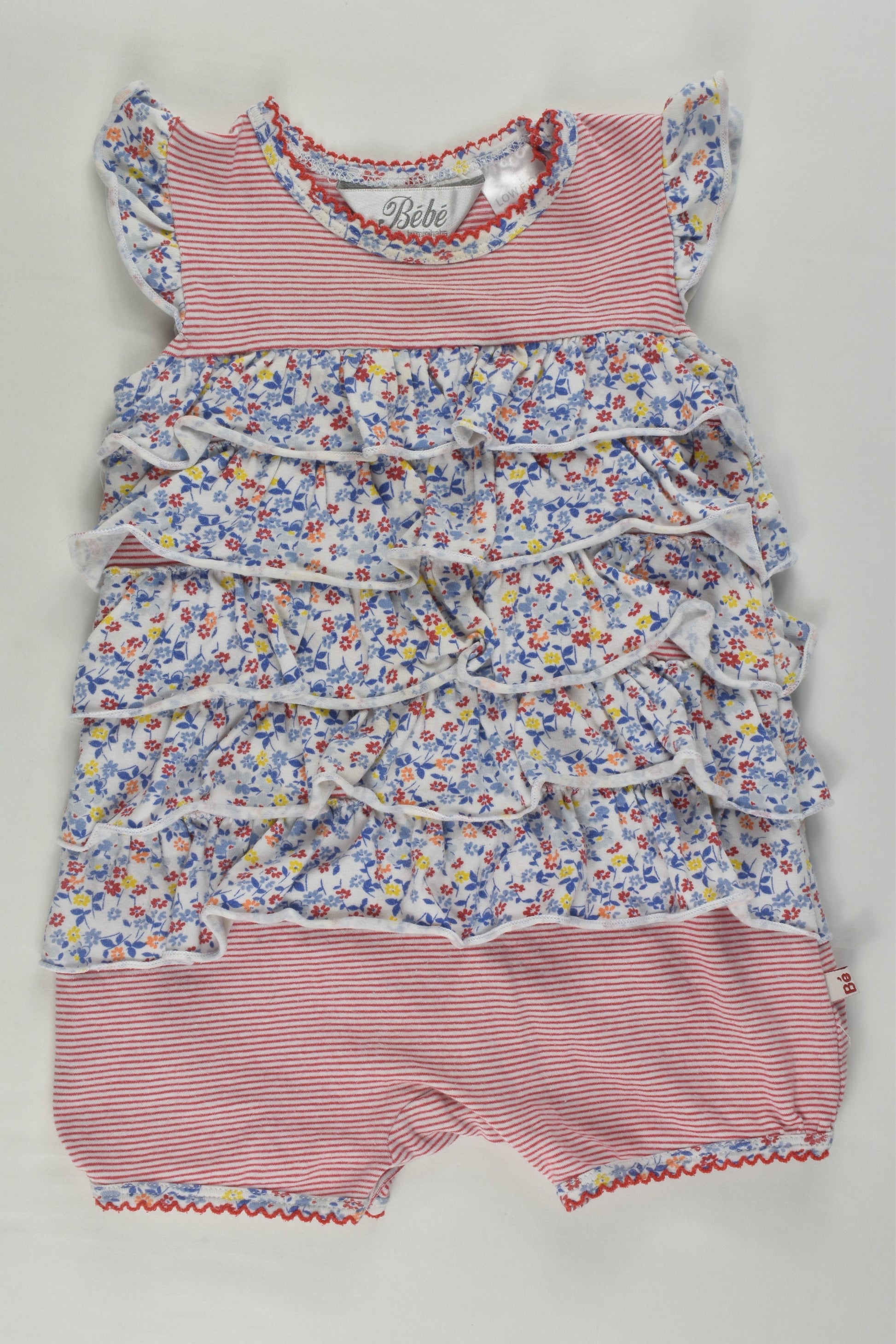 Bébé by Minihaha Size 00 Floral Ruffle Short Romper