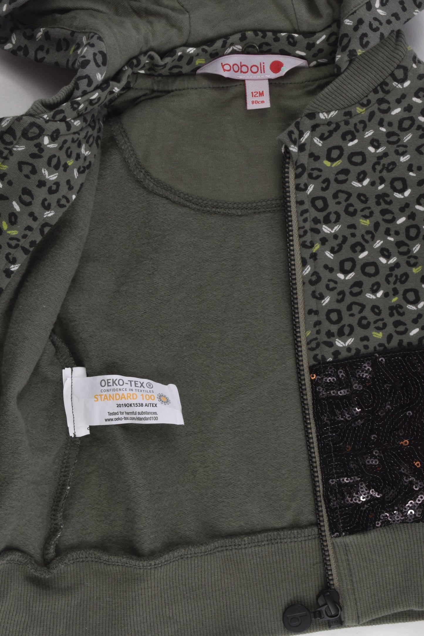 Boboli Size 0 (12 months, 80 cm) Hooded Zip Jumper