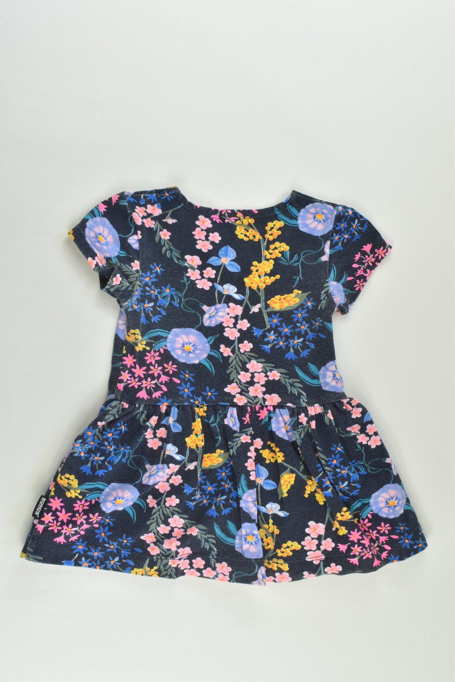 Bonds Size 00 (3-6 months) Floral Dress with Bodysuit Underneath