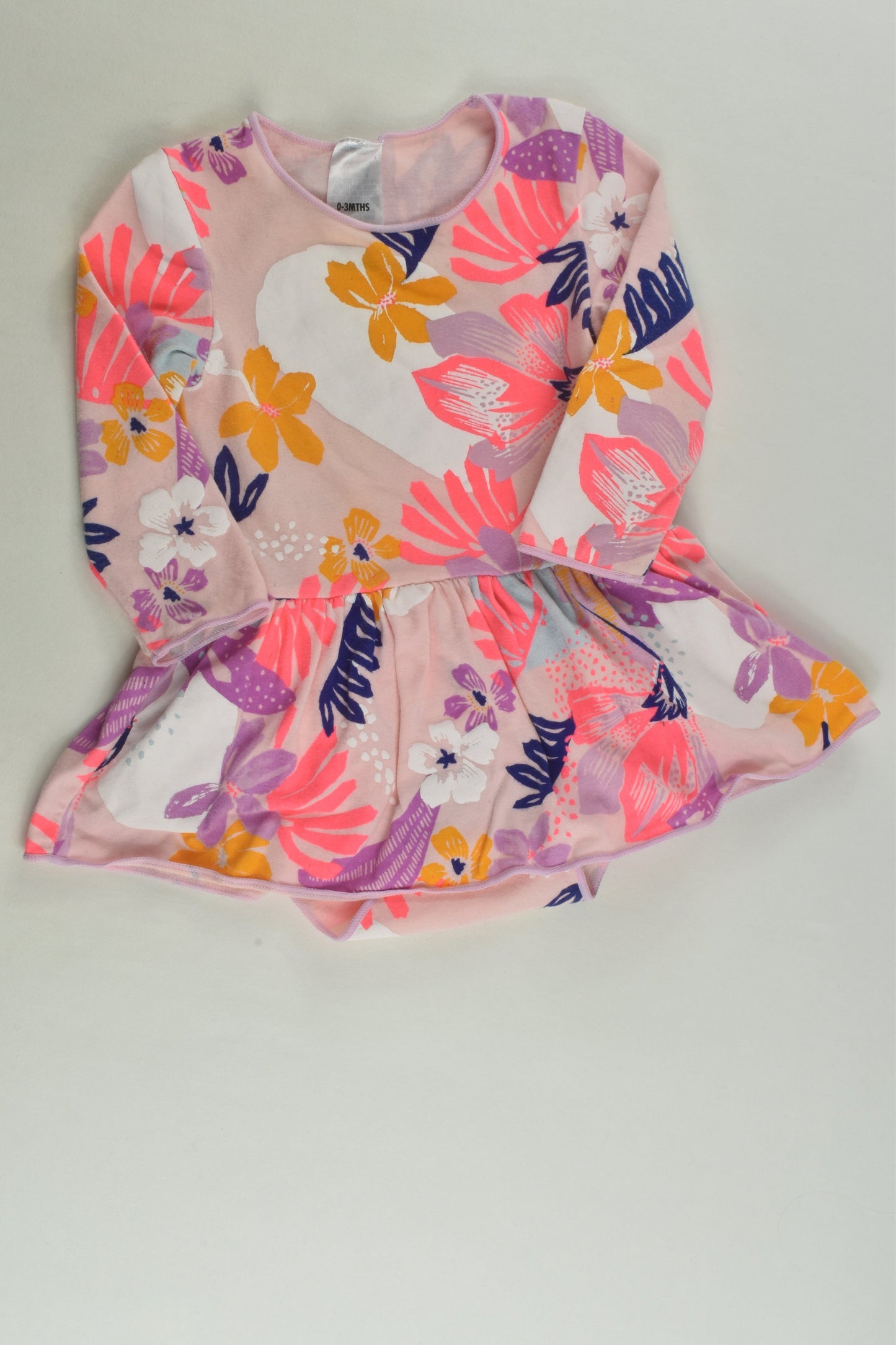Bonds Size 000 Floral Dress with Bodysuit Underneath