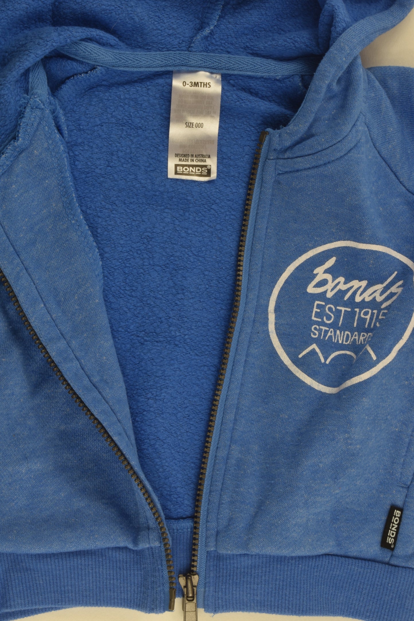 Bonds Size 000 Hooded Zip Jumper