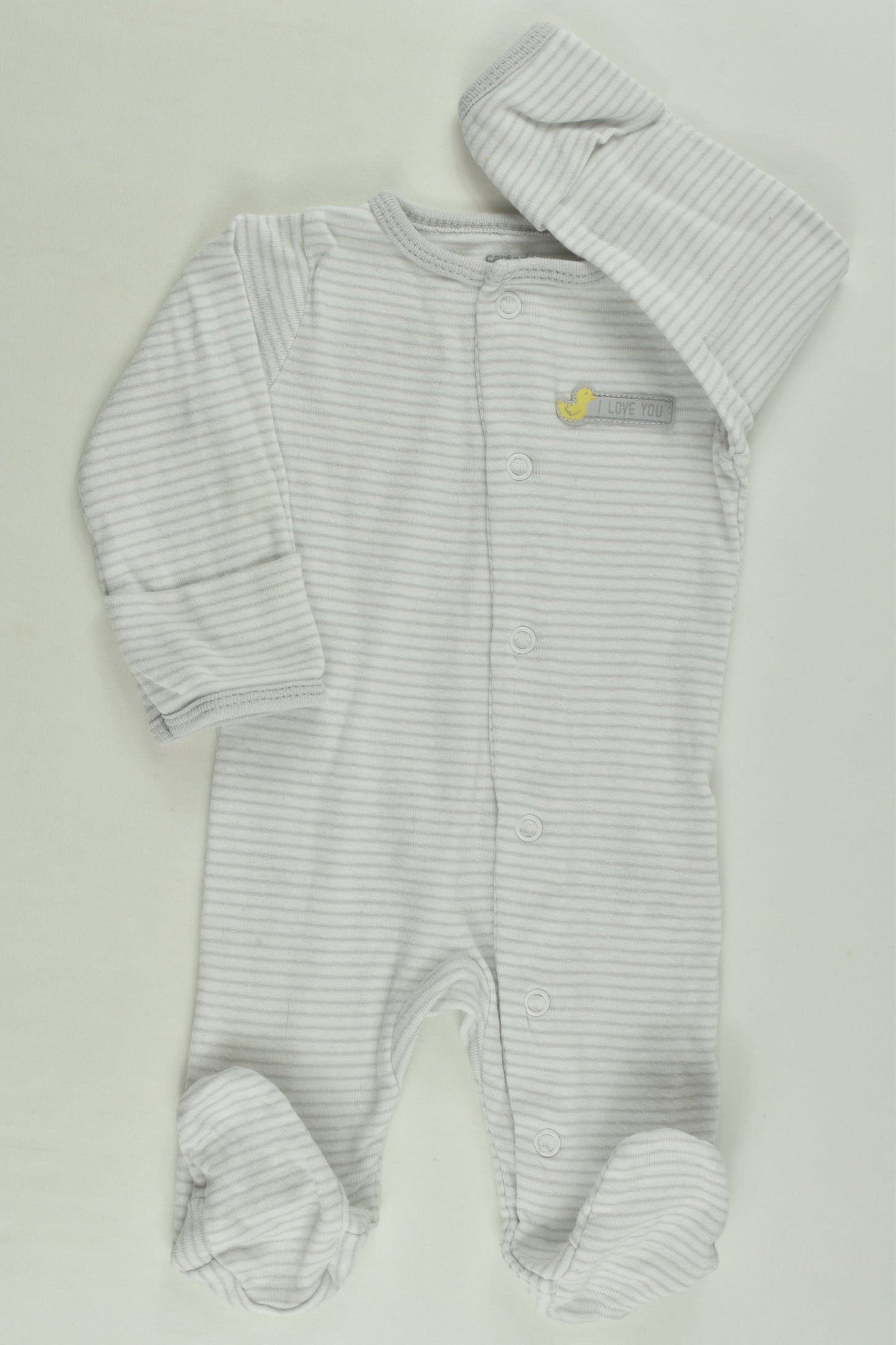 Carter's Size 0000 'I Love You' Footed Romper
