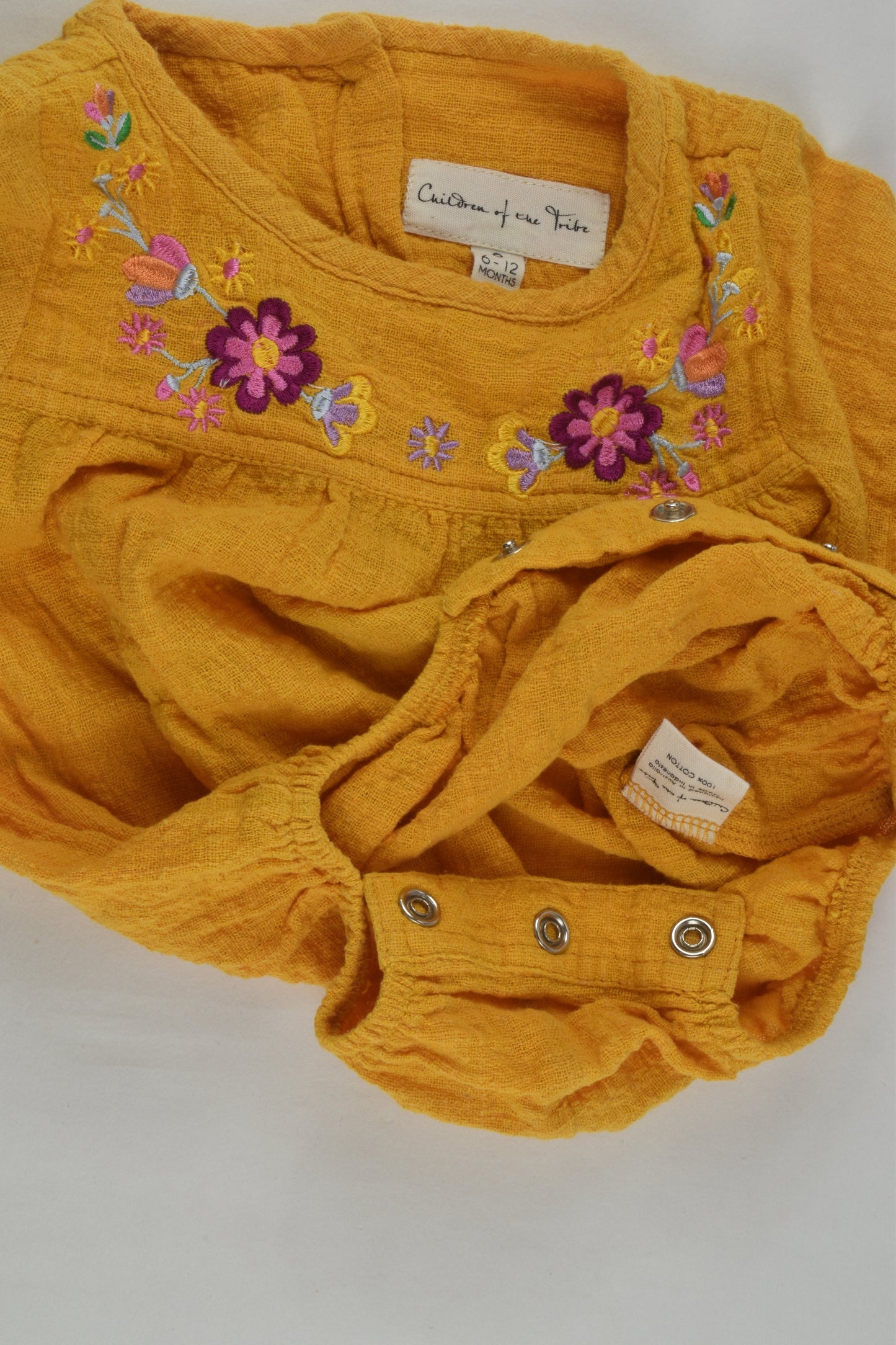 Children of the Tribe Size 0 Muslin Embroidery Romper