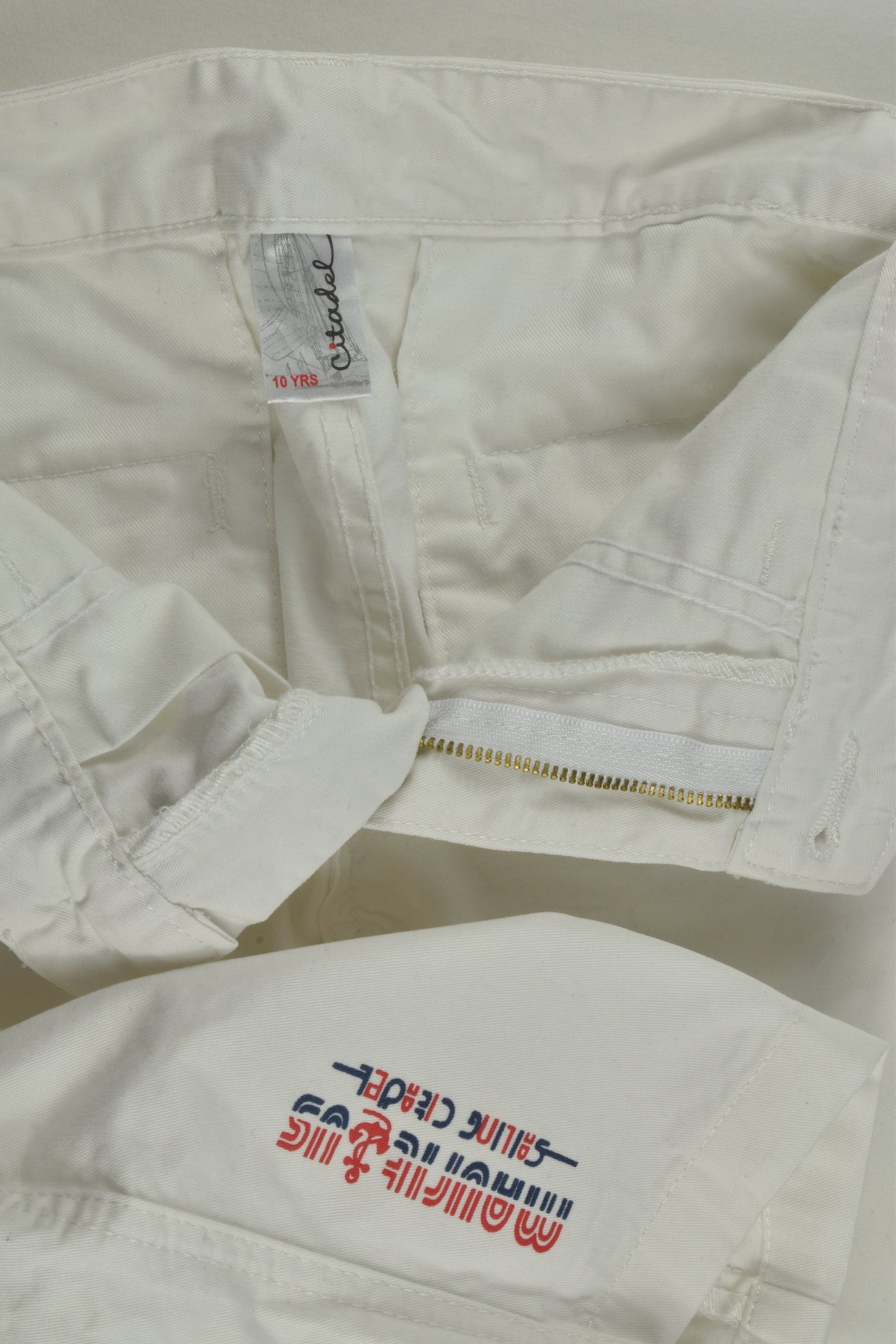 Citadel Size 10 White Nautical Chino Shorts