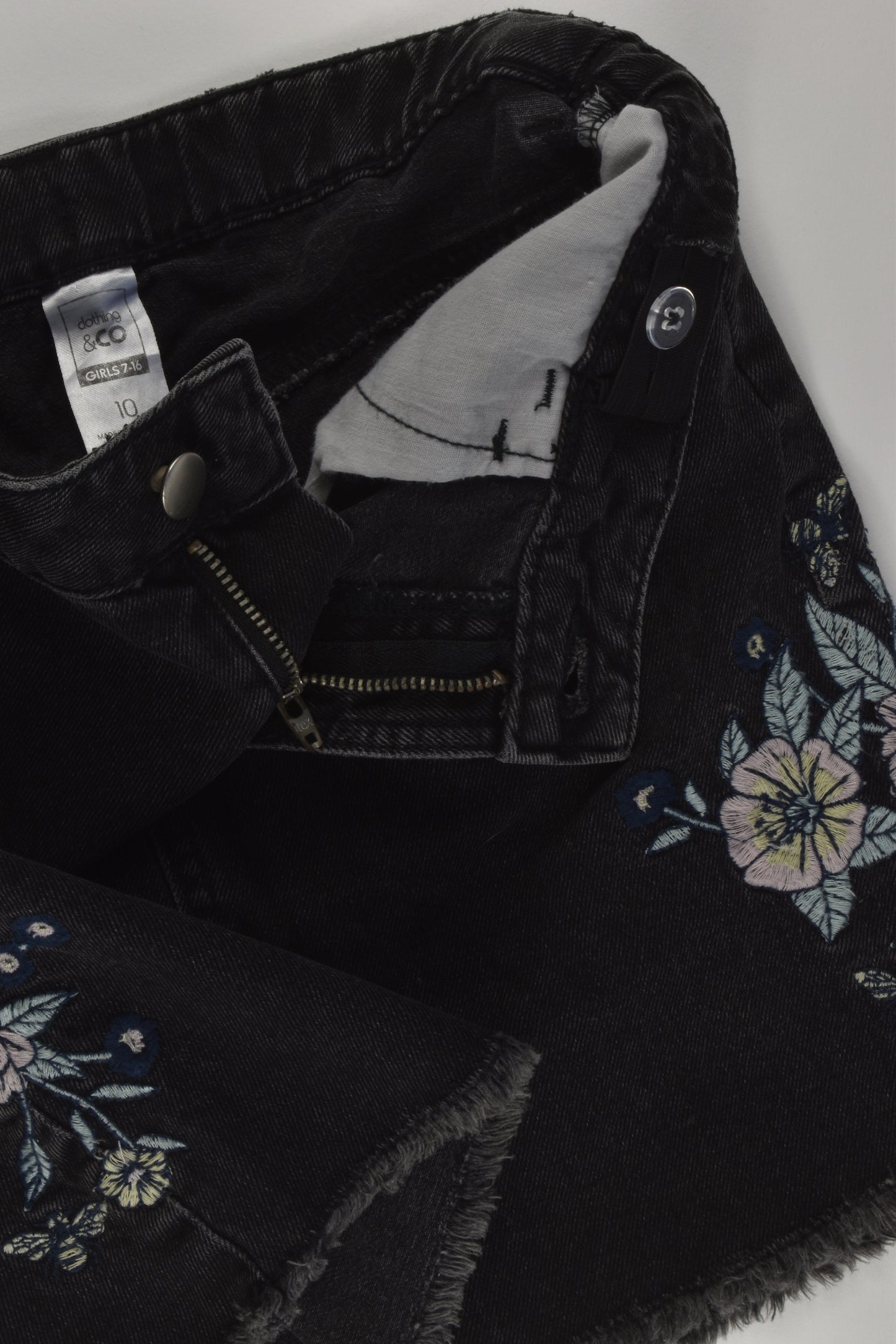 Clothing & Co Size 10 Embroidery Denim Skirt